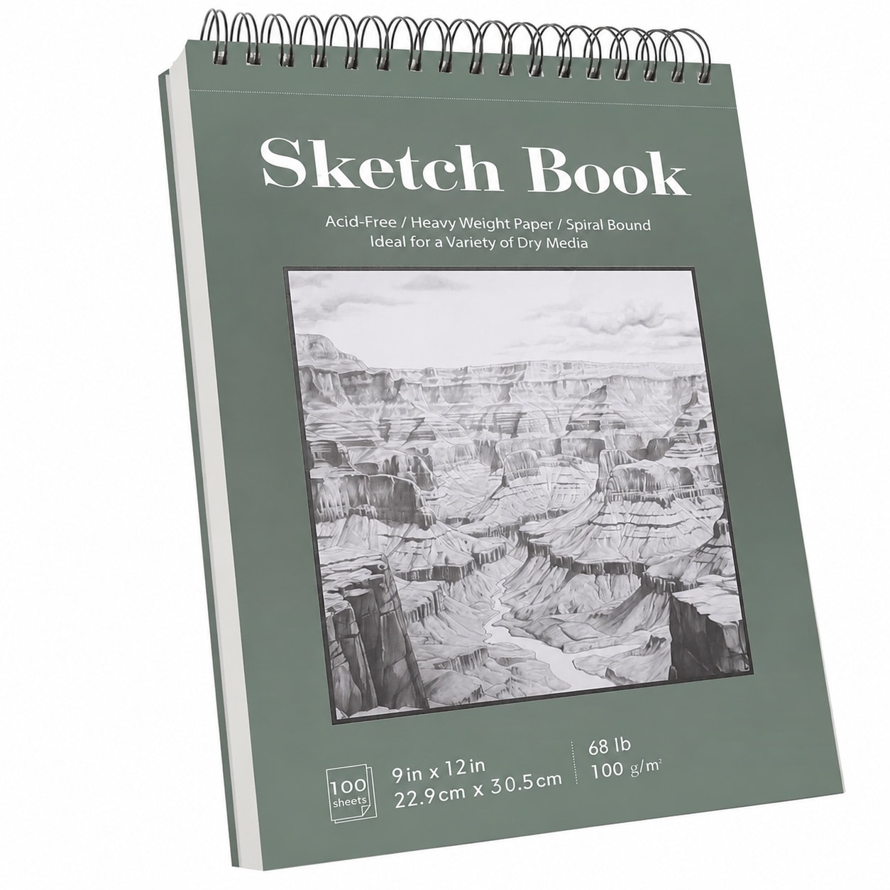 LAIFUCAM  Sketch Book Nine by Twelve Drawing Paper Pad Top Spiral Hardcover One Hundred Sheets for Kids Classroom Art Supplies Adults Illustration