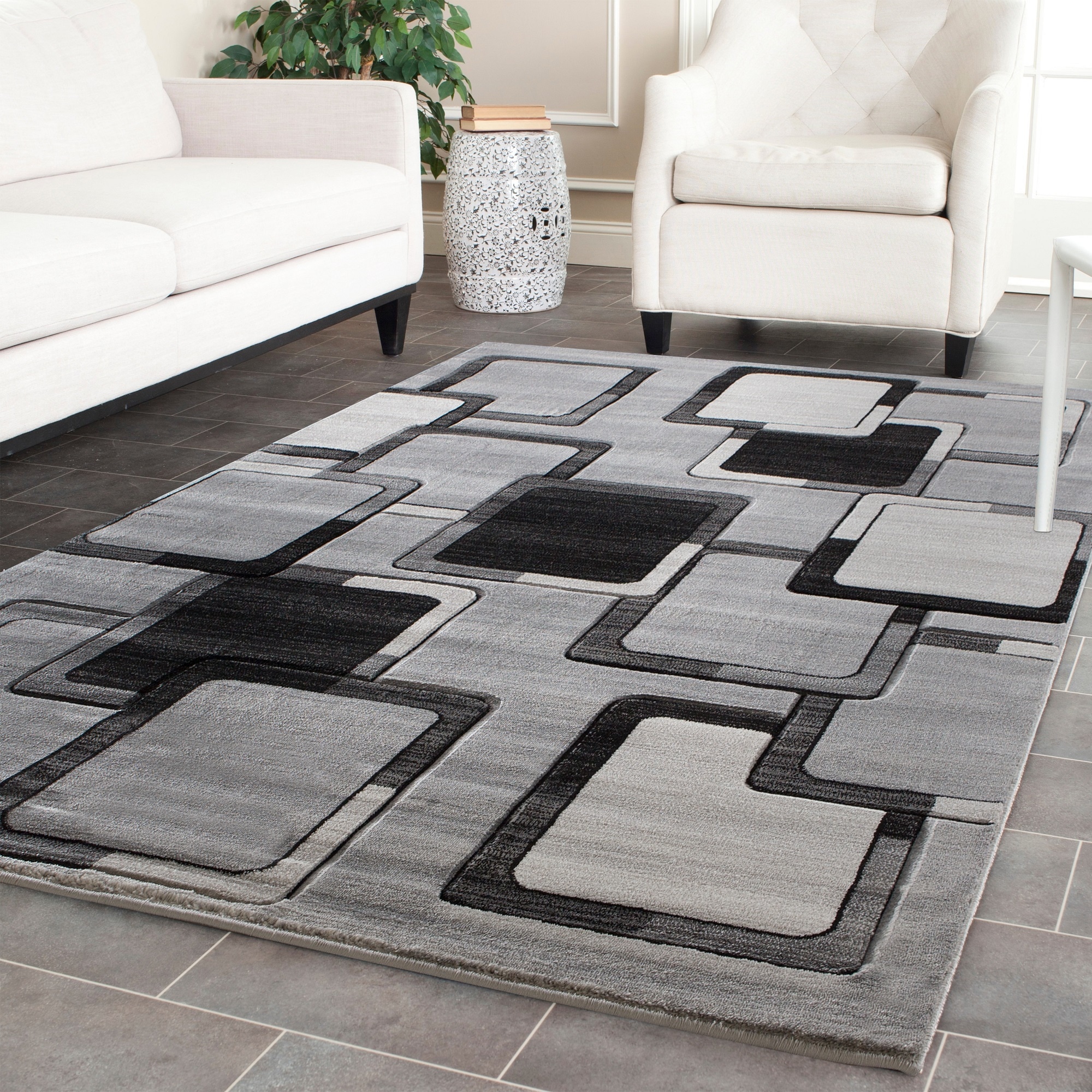 MDA Rugs Orelsi 5 X 7 (ft) Gray Indoor Abstract Area Rug in the Rugs ...