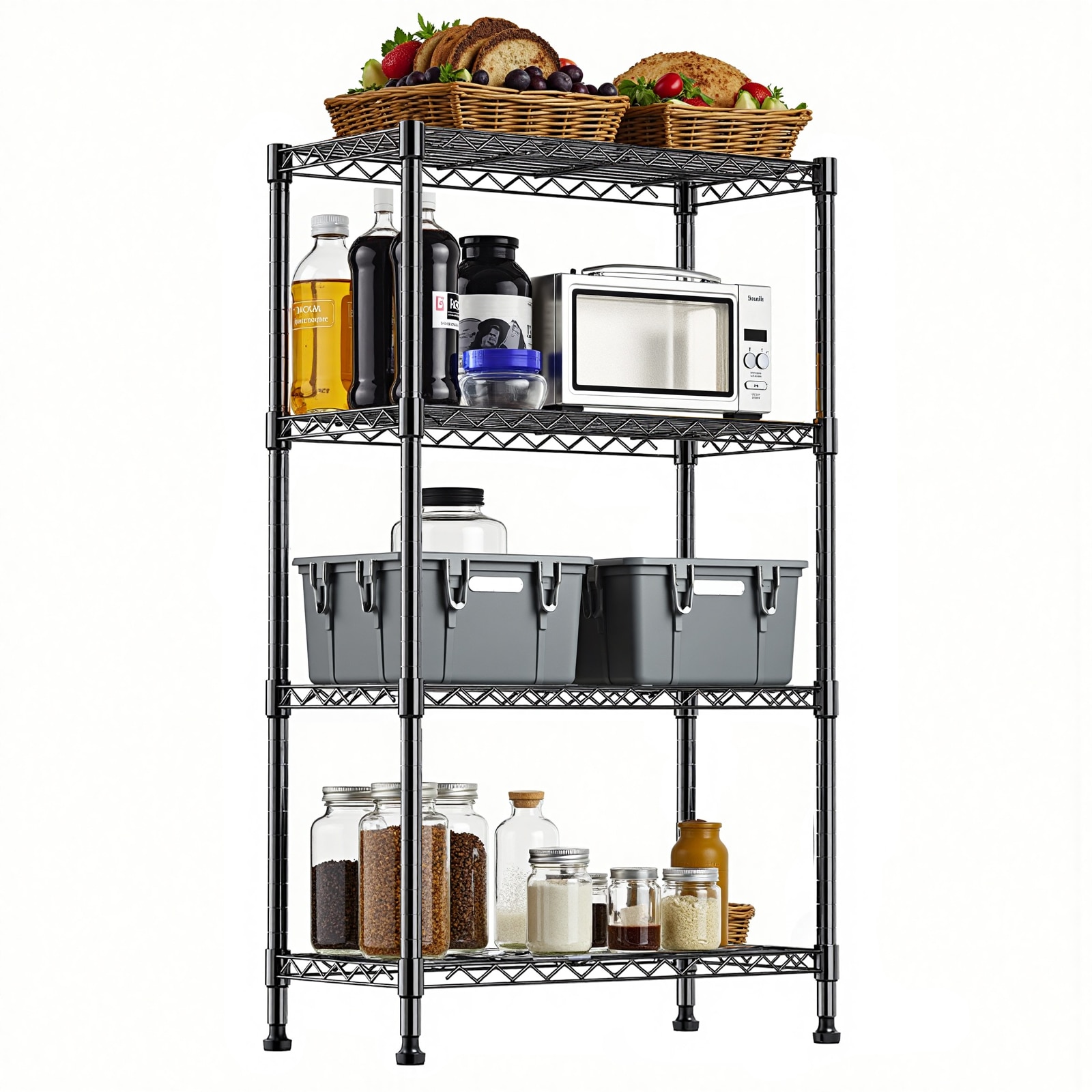 Dexmalle  4-Tier Utility Shelving Unit Steel Organizer Wire Rack
