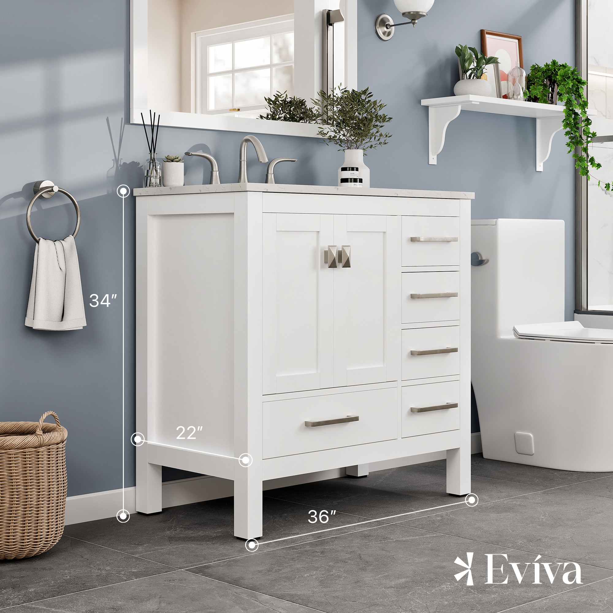 Eviva EVVN412-36WH-Q Bath-Vanity-Combo - View #2