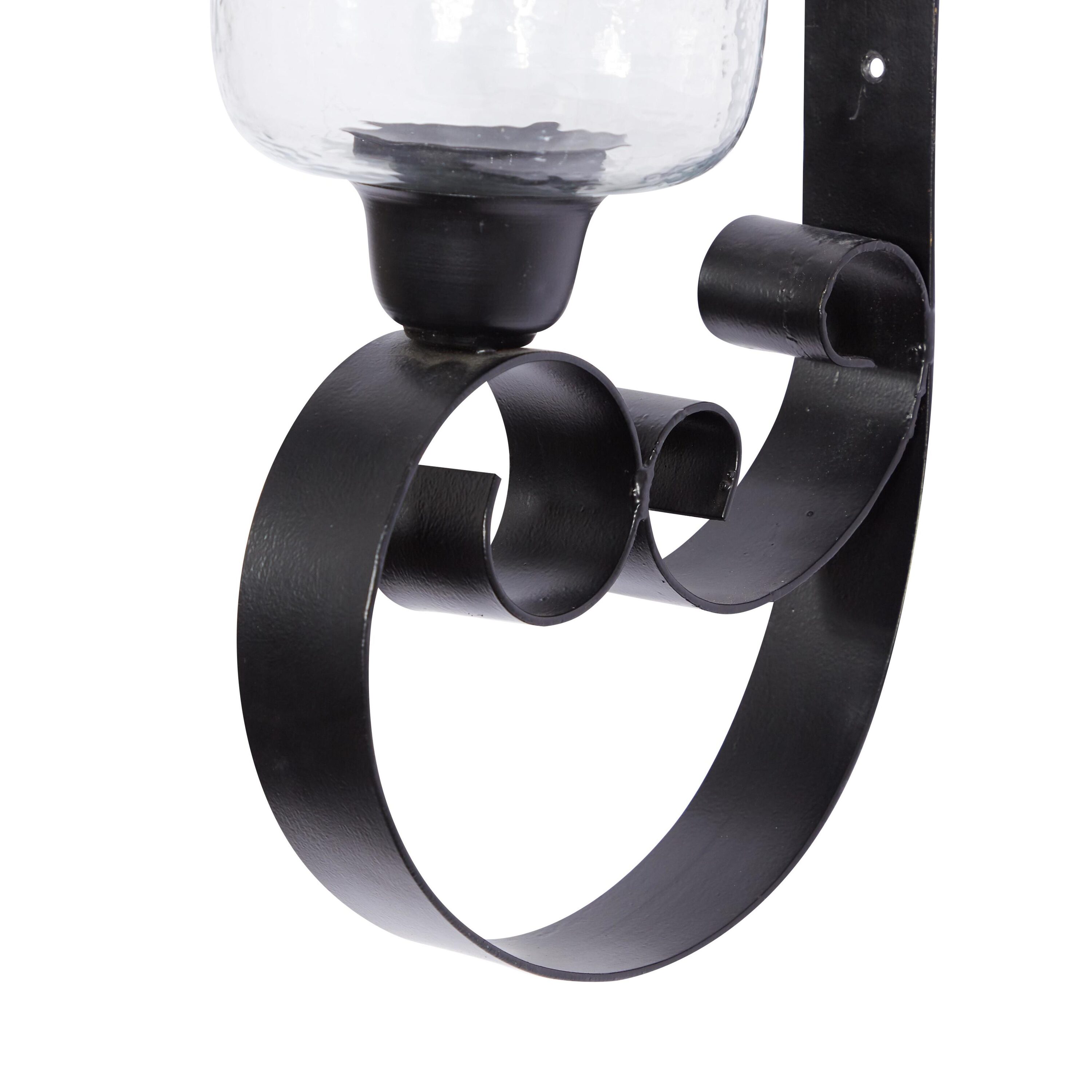 Elegant Traditional Black Iron Wall Sconce, 21" Height