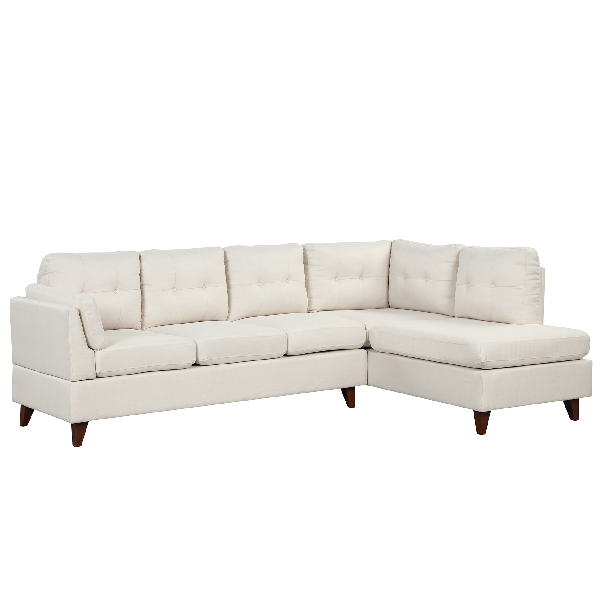 Clihome 97.24-in Modern Beige Linen 6+-seater Sectional at Lowes.com