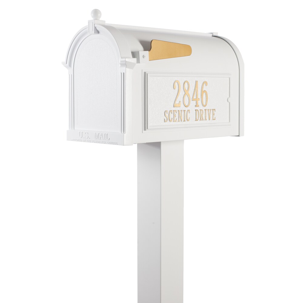 Whitehall Metal Extra Large Mailbox White with Post
