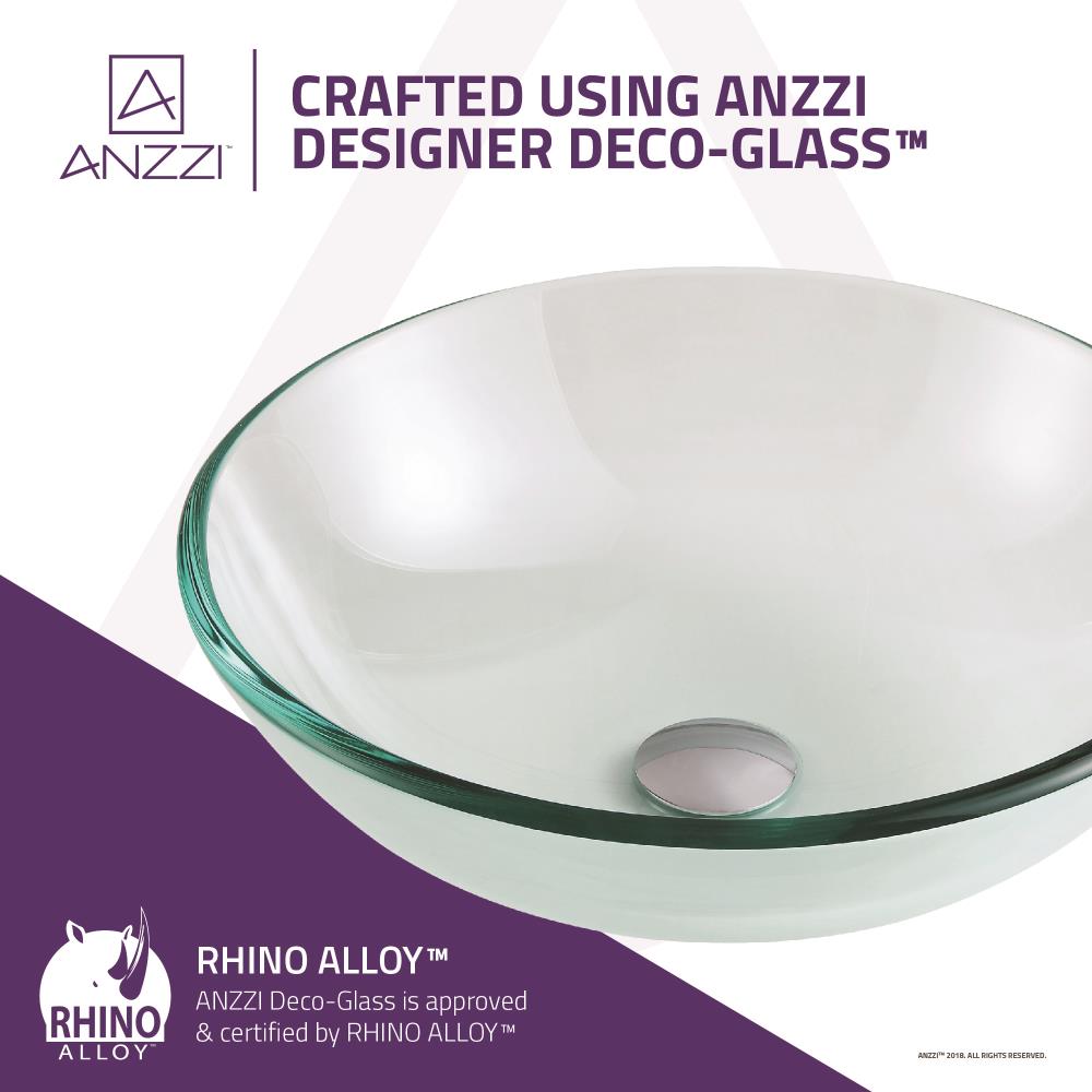 Lustrous Clear Round Glass Above-Counter Vessel Sink