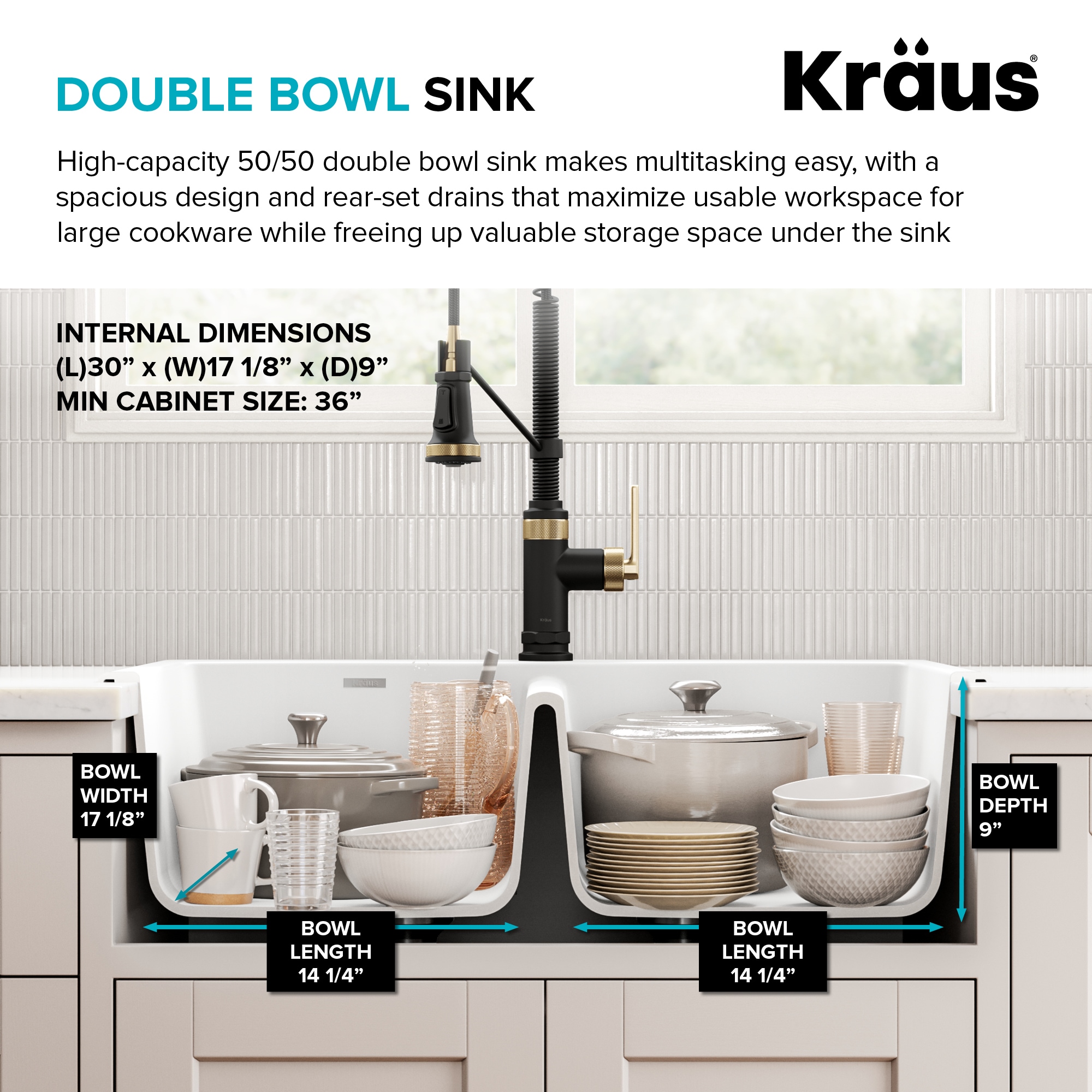 Kraus KGD-52WHITE Kitchen-Sinks - View #4