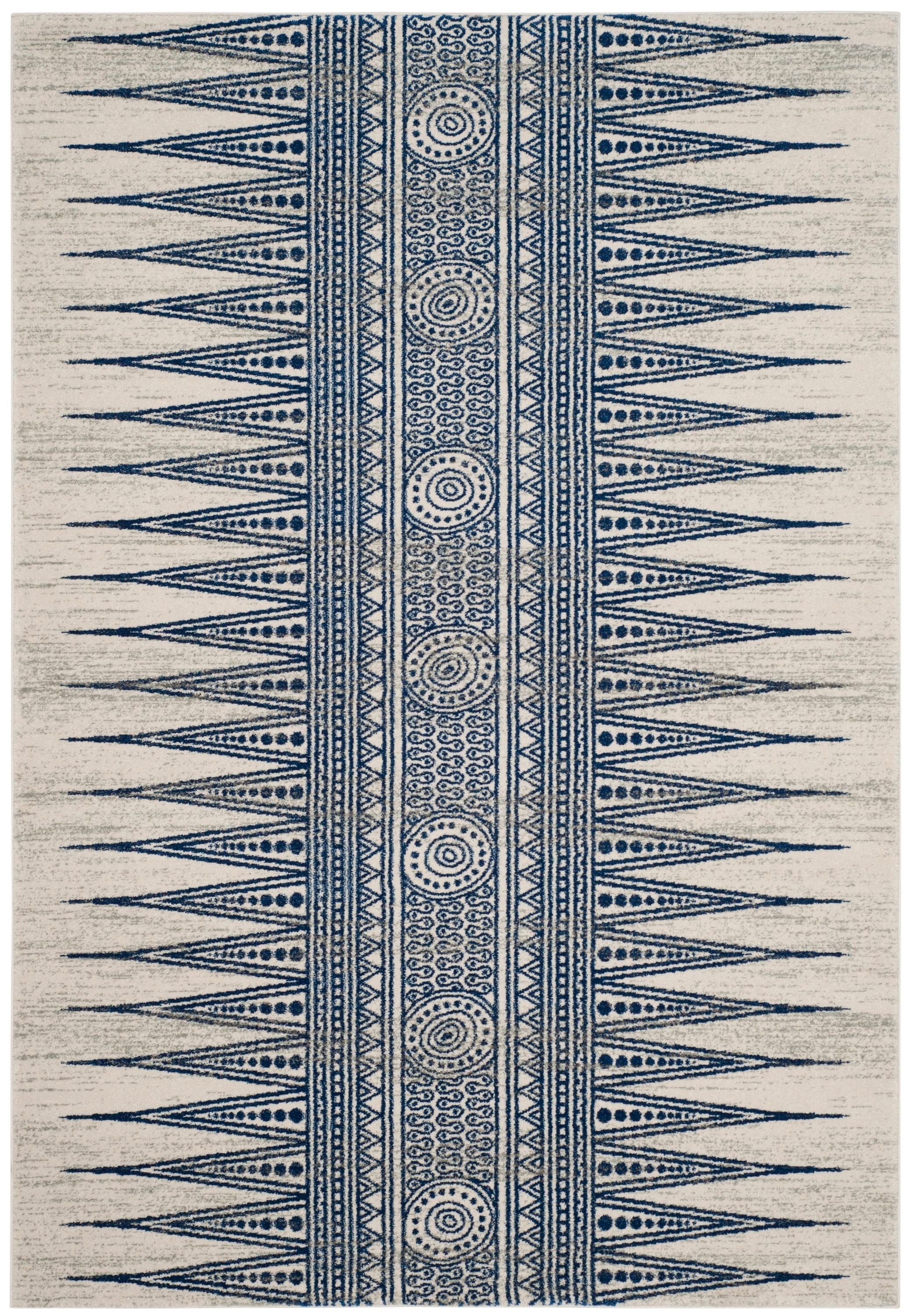 Safavieh EVK226C-5 Evoke Layla 5 x 8 (ft) Loomed Synthetic Ivory/Blue Rectangular Indoor Abstract Bohemian/Eclectic Area rug