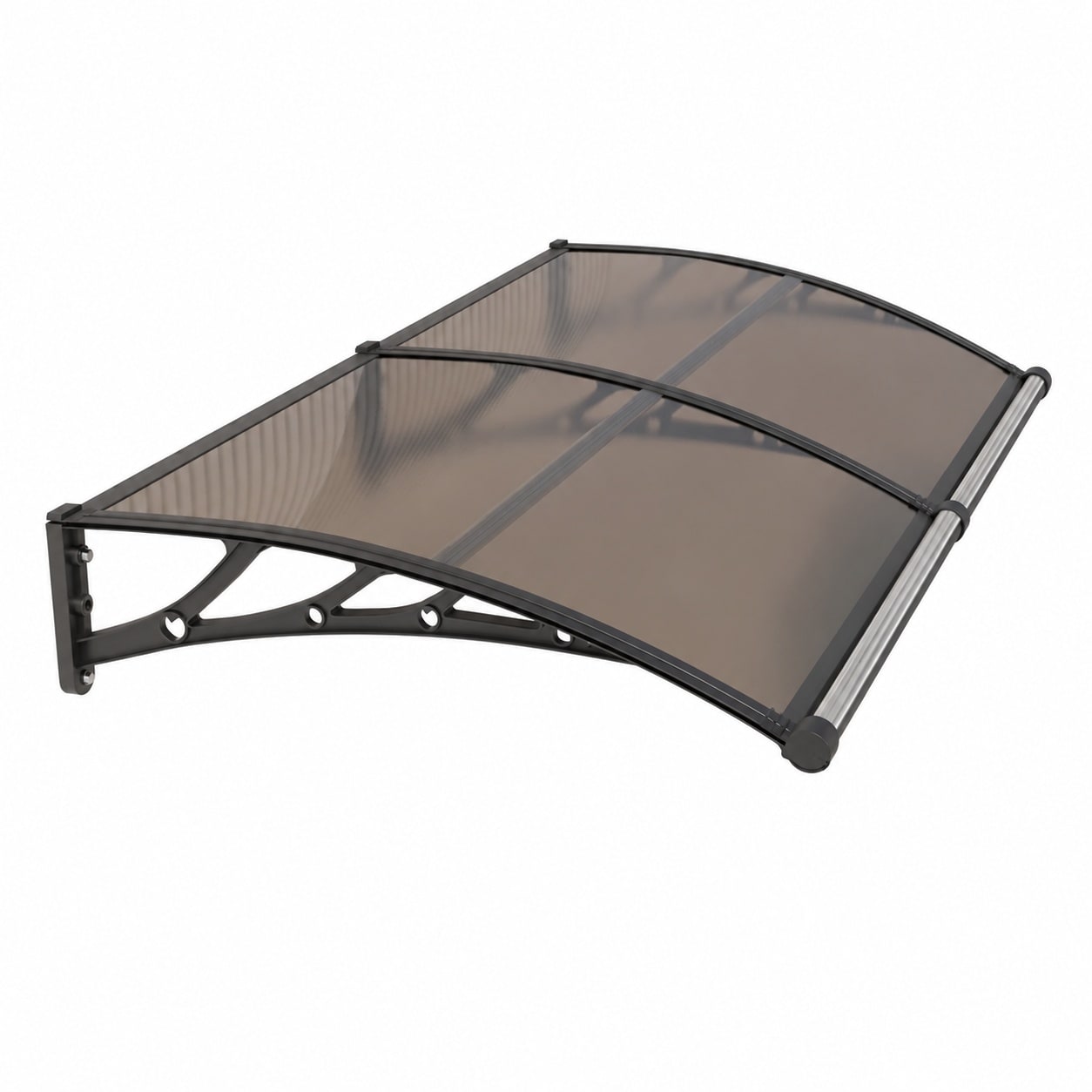 Aoibox  40 x 80 Inch Door Awning with Integrated Rain Gutter and Polycarbonate Panels for Front Entrance