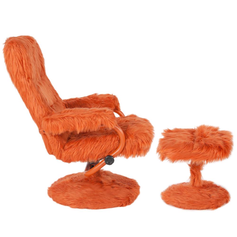 orange fur chair