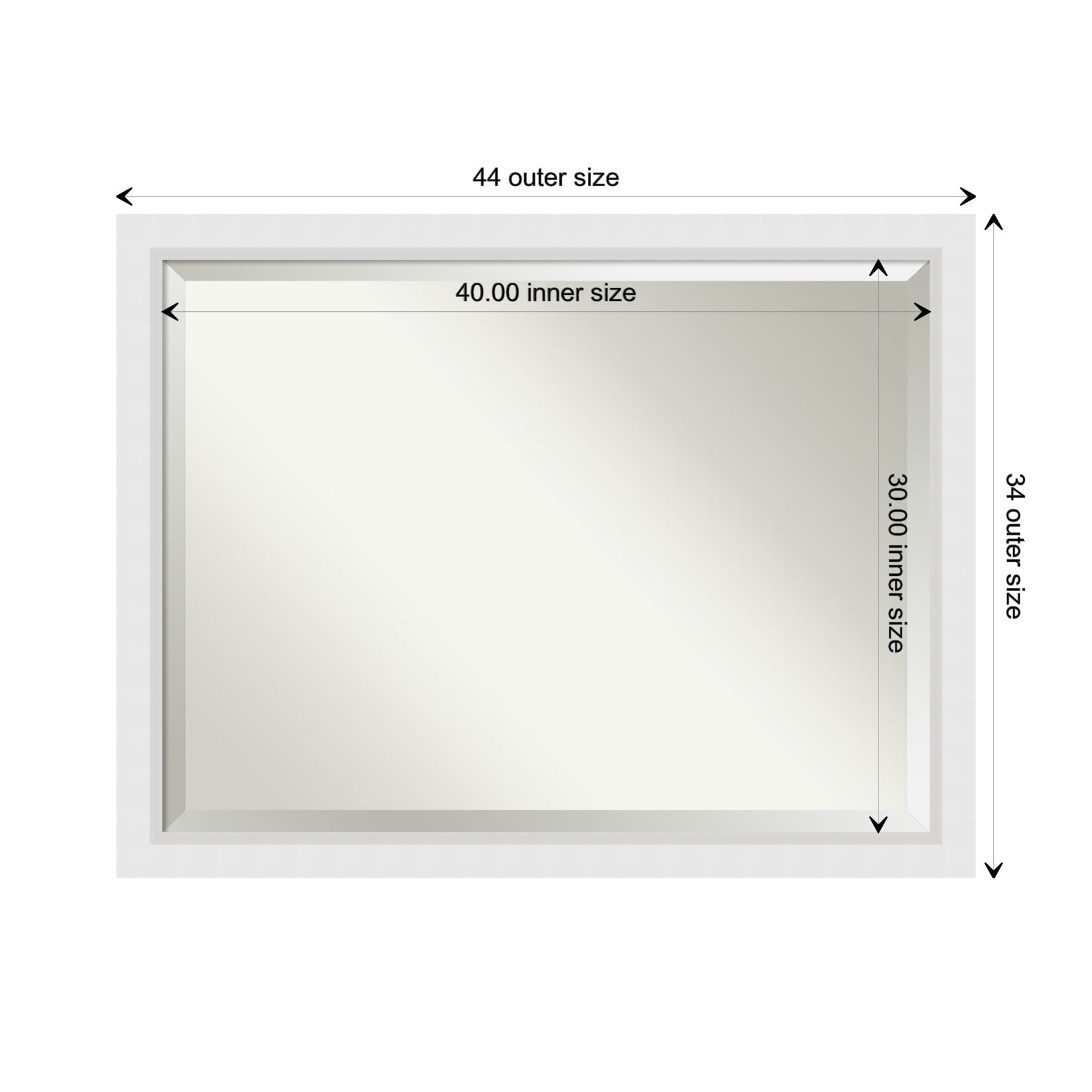 Blanco White Rectangular Wood Framed Bathroom Vanity Mirror