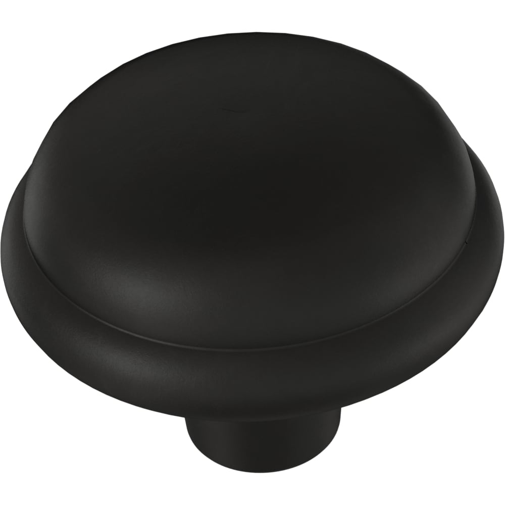 Brainerd P13545W-FB-CP 1.12-in Matte Black Round Cabinet Knob