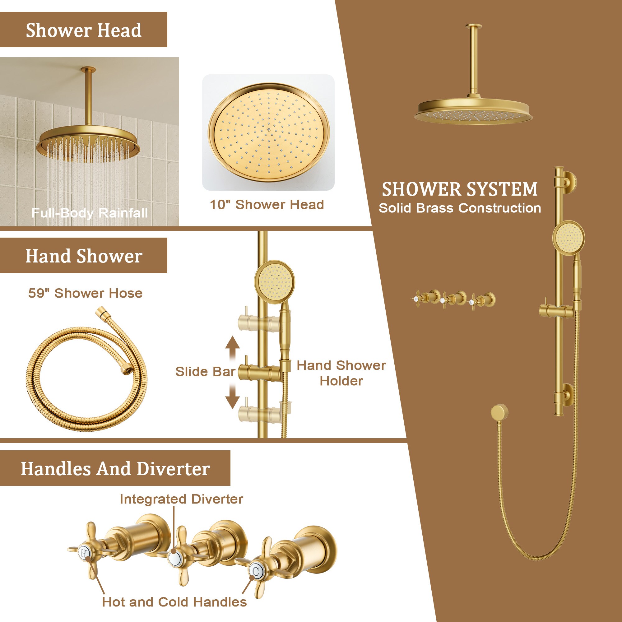 CASAINC BR0105212BG Tub-Shower-Faucets - View #7