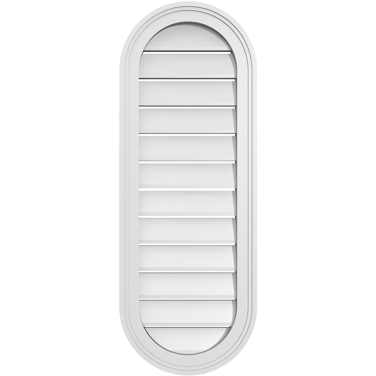 Ekena Millwork GVPVR14X3802SF 14-Inches x 38-Inches Off-white Oval PVC Gable Louver Vent