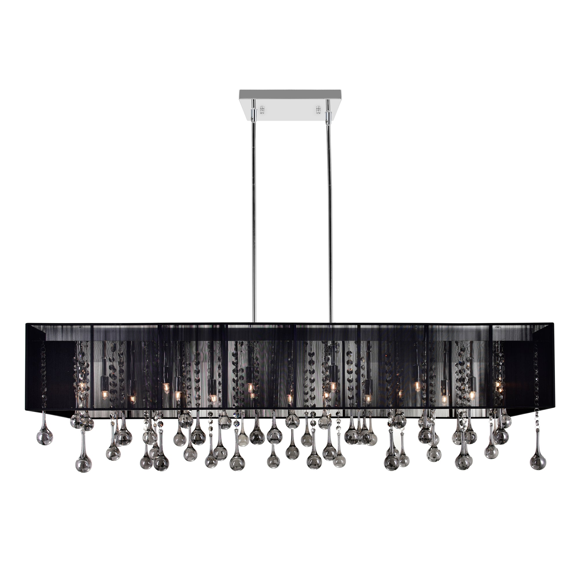 CWI Lighting 5005P48C(B-S) Water Drop 17-Light Chrome Modern/Contemporary Damp Rated Chandelier