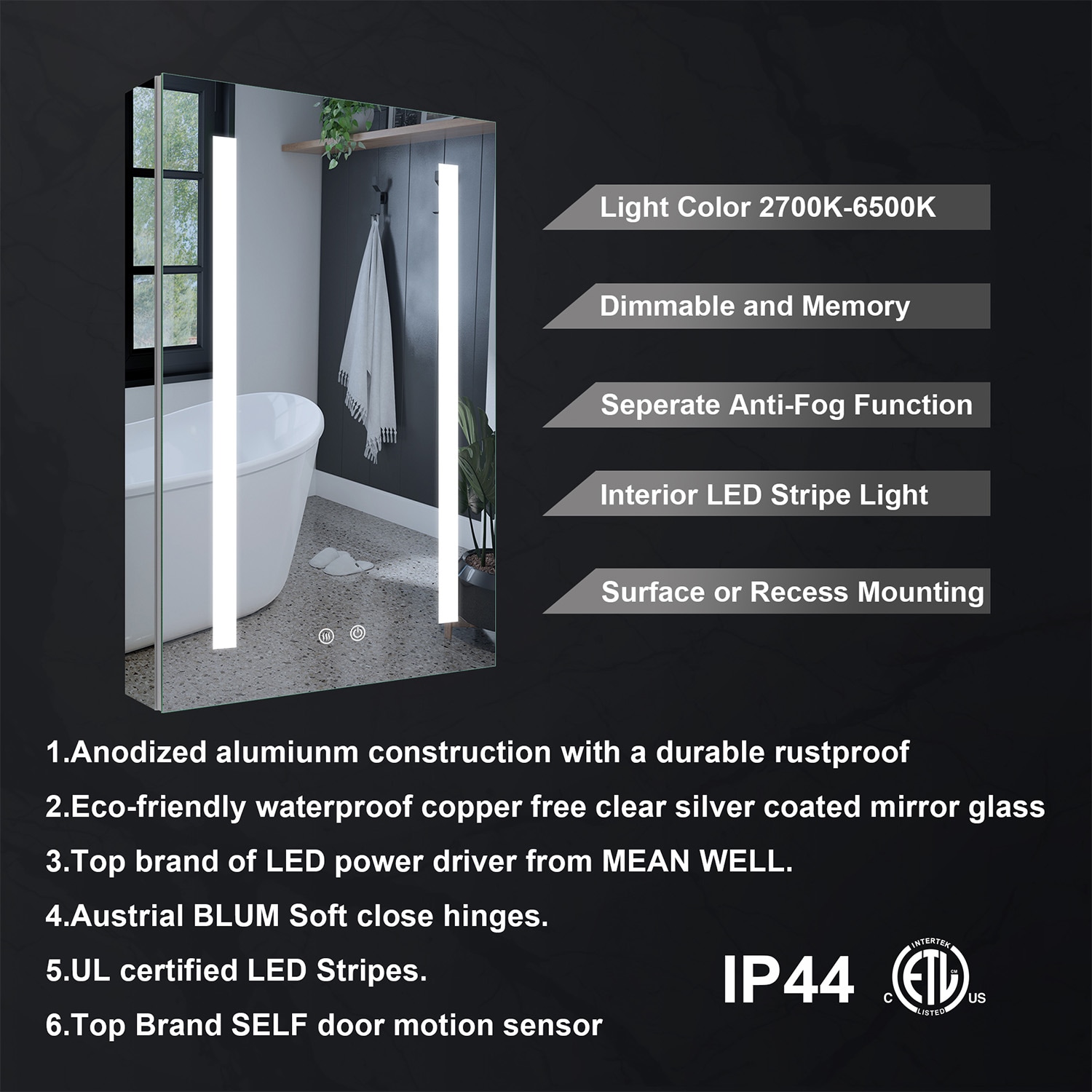 WELLFOR EX-5MC2028L Bathroom-Medicine-Cabinets - View #12