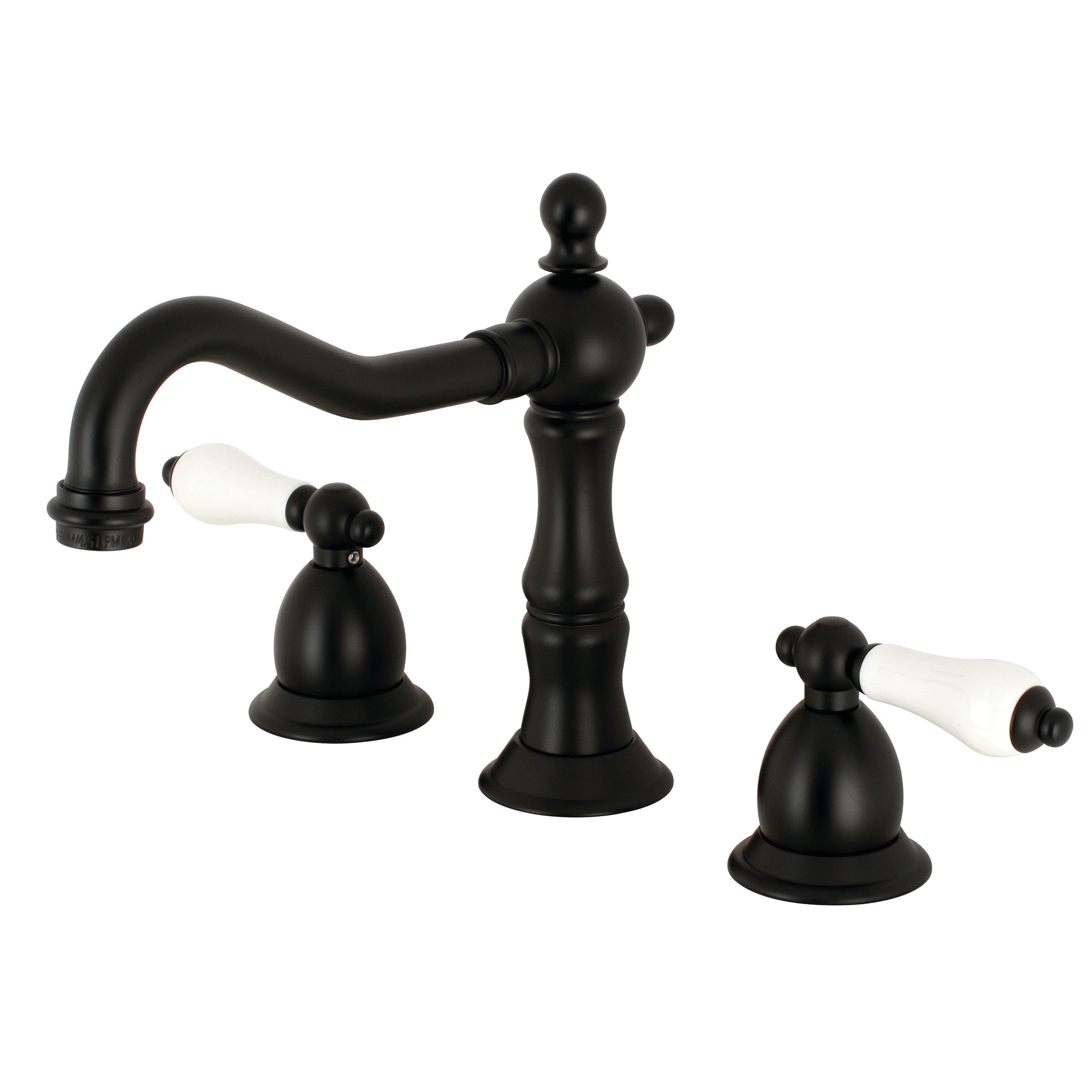 Kingston Brass Heritage Matte Black Widespread 2-Handle Bathroom 