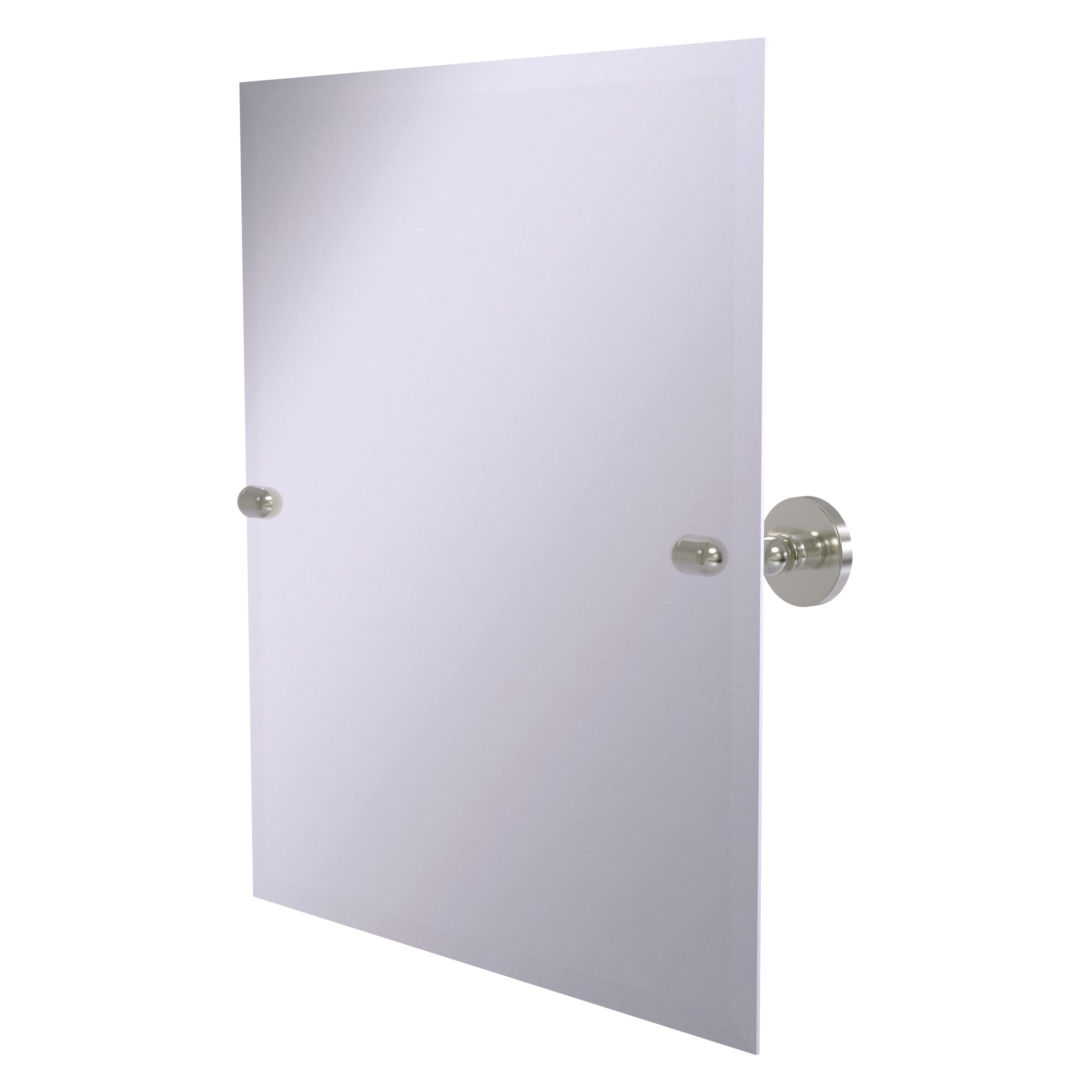 Allied Brass TA-92-SN Tango 21-Inches x 26-Inches Beveled Frameless Rectangle Tilting Bathroom Vanity Mirror ( Satin Nickel )