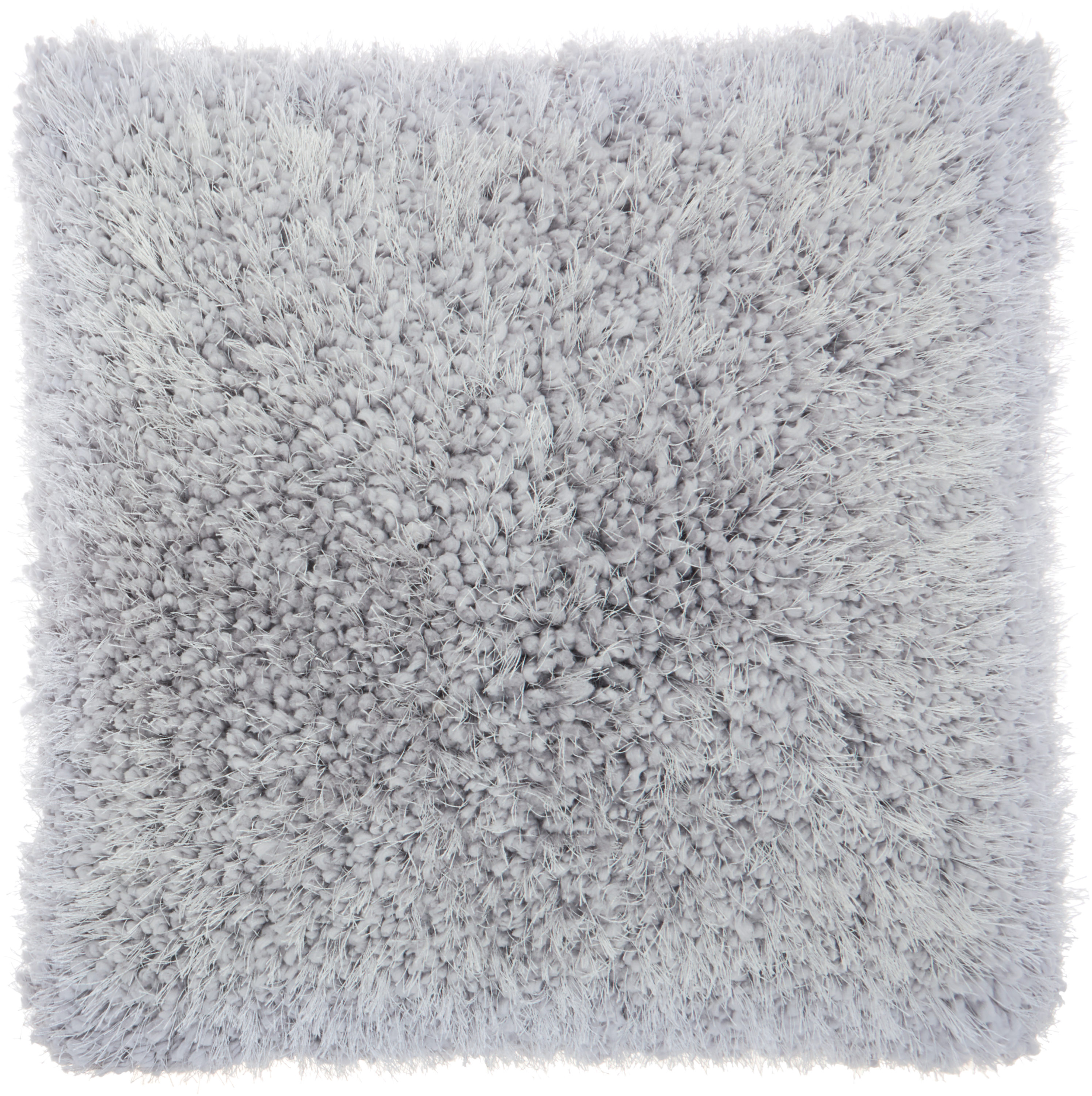 Mina Victory 798019047641 Shag 20-in x 20-in Light grey Square Indoor Decorative Pillow