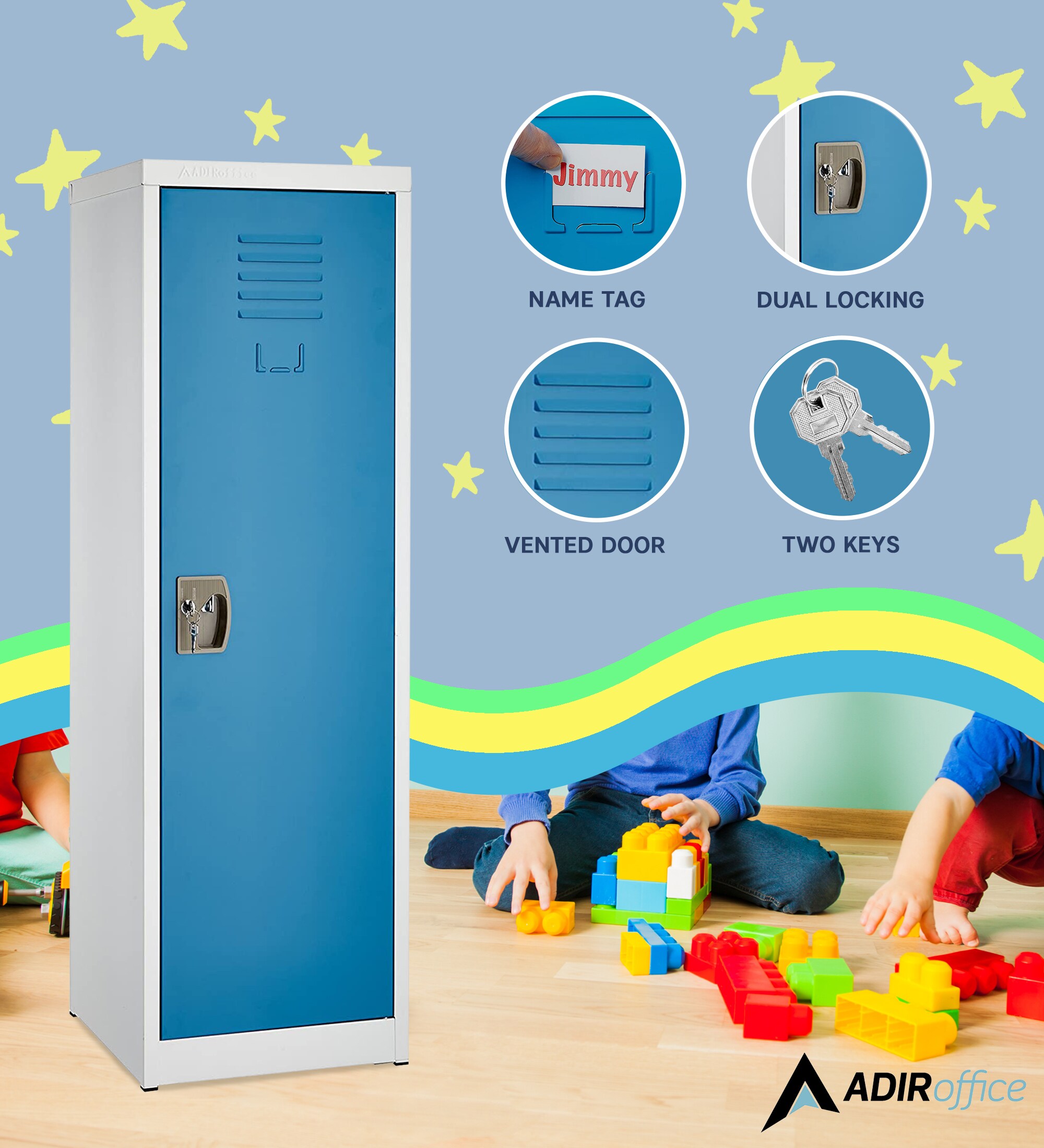 AdirOffice 629-01-BLU-2PK Storage-Lockers - View #4