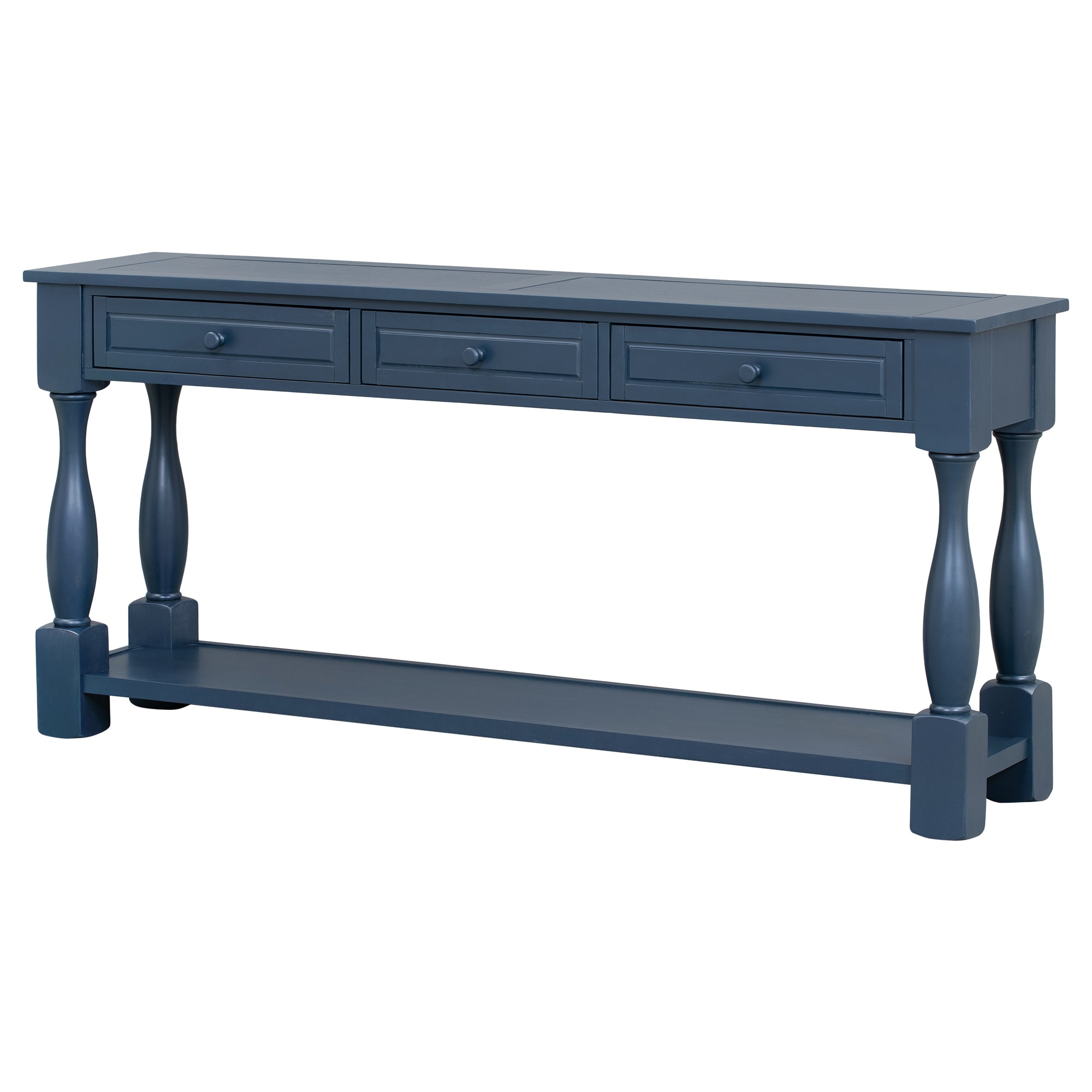 AHIOU HOME Contemporary Blue Console Table with 3 Drawers - Extra-Long ...