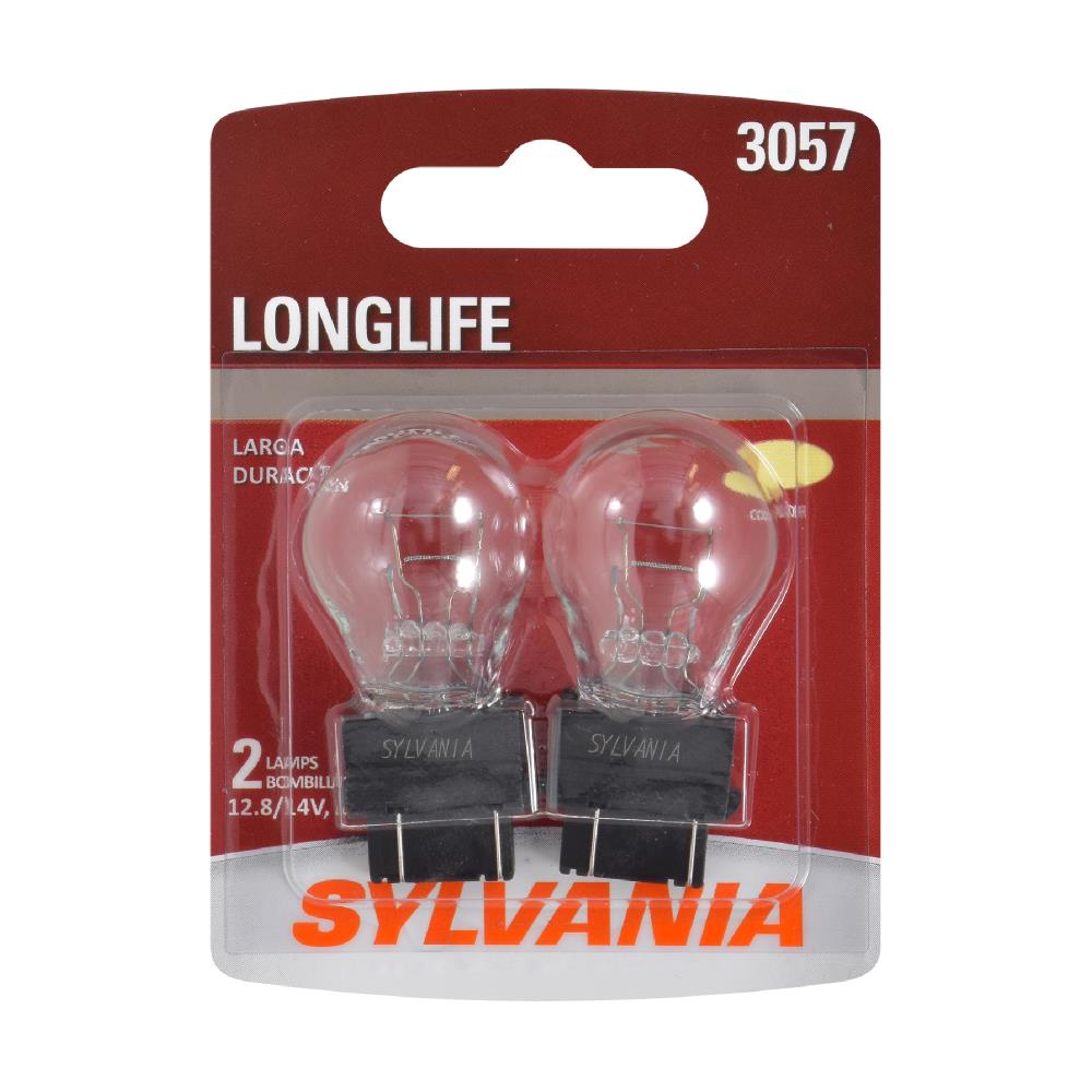 SYLVANIA 3057 LONGLIFE 3057 LongLife Incandescent Auxiliary Lighting Bulbs, White, 2 Pack