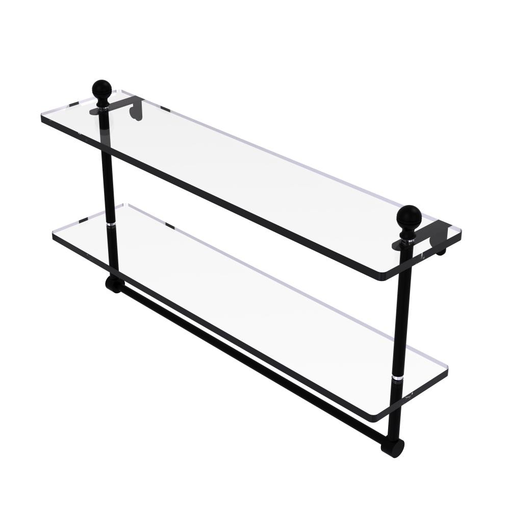 Allied Brass MA-2/22TB-BKM Mambo Matte Black 2 -Tier Wall mount Bathroom Shelf ( 22-in x 12-in x 5-in )