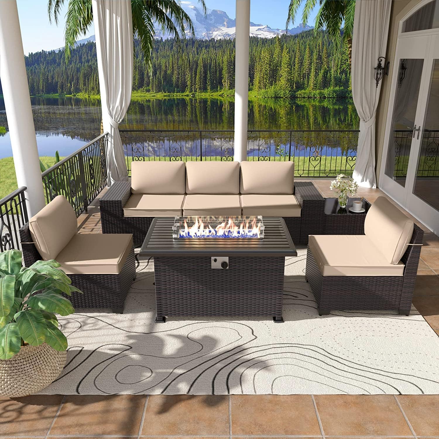 ALAULM LS-6PCS+FP-SAND Patio-Conversation-Sets - View #7