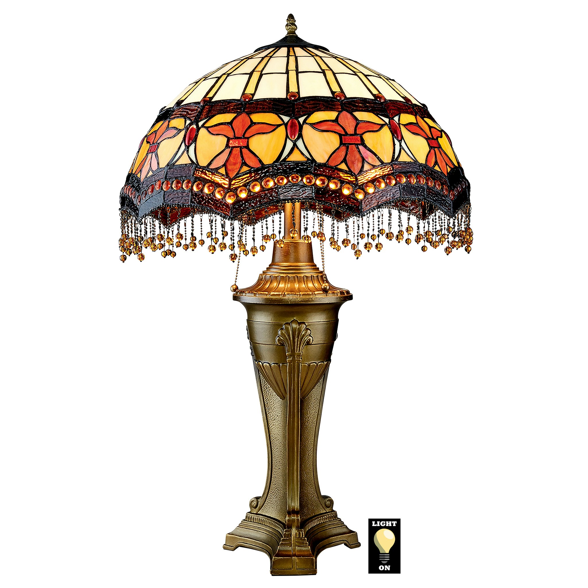 Design Toscano TF10017 30-in Multiple LED On/Off switch Table Lamp with Glass Shade 2 -Set