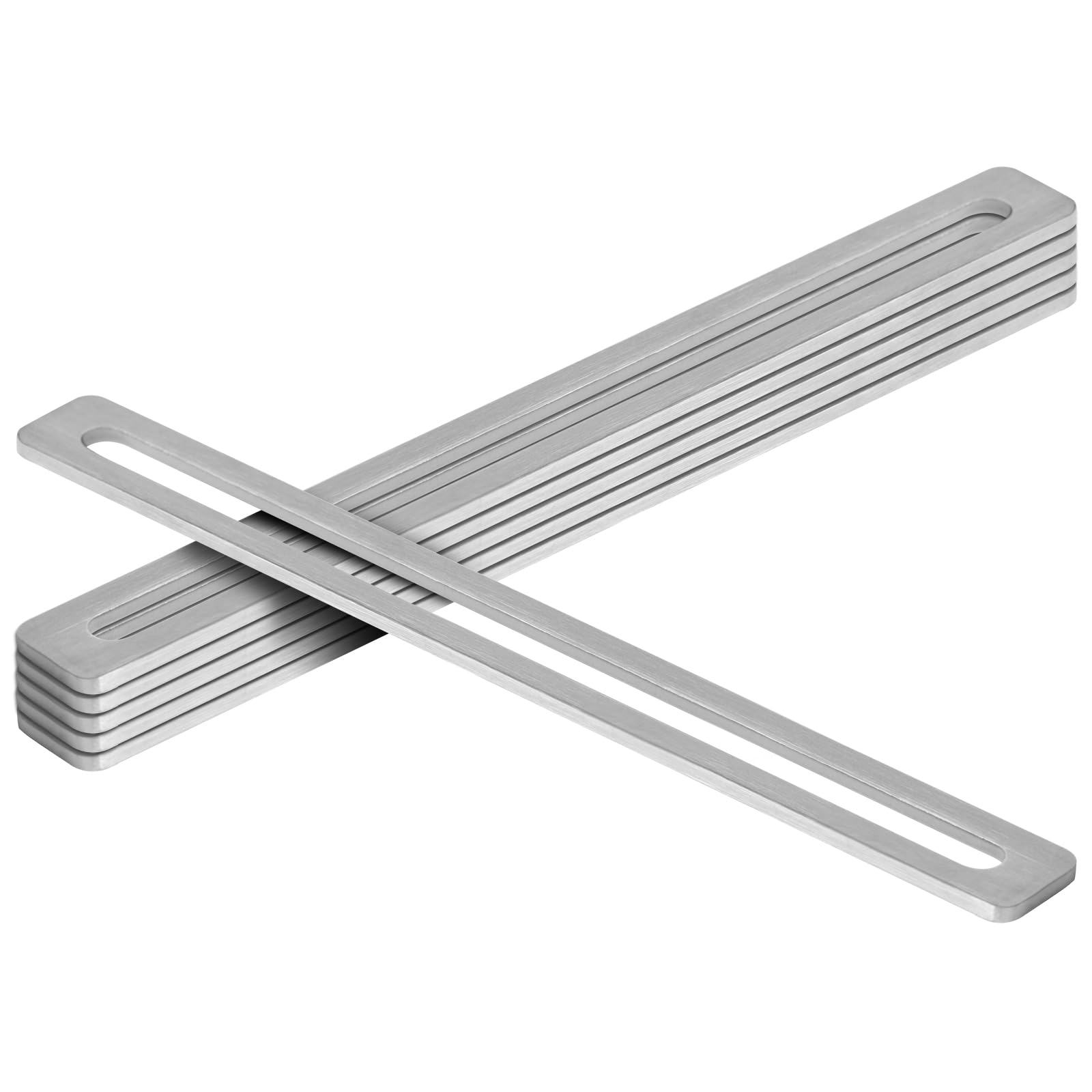 Phyfalip  6 pcs 12 inch by 1 inch slotted flat mending plates adjustable stainless steel repair plates 5 over 32 inch thick for wood furniture