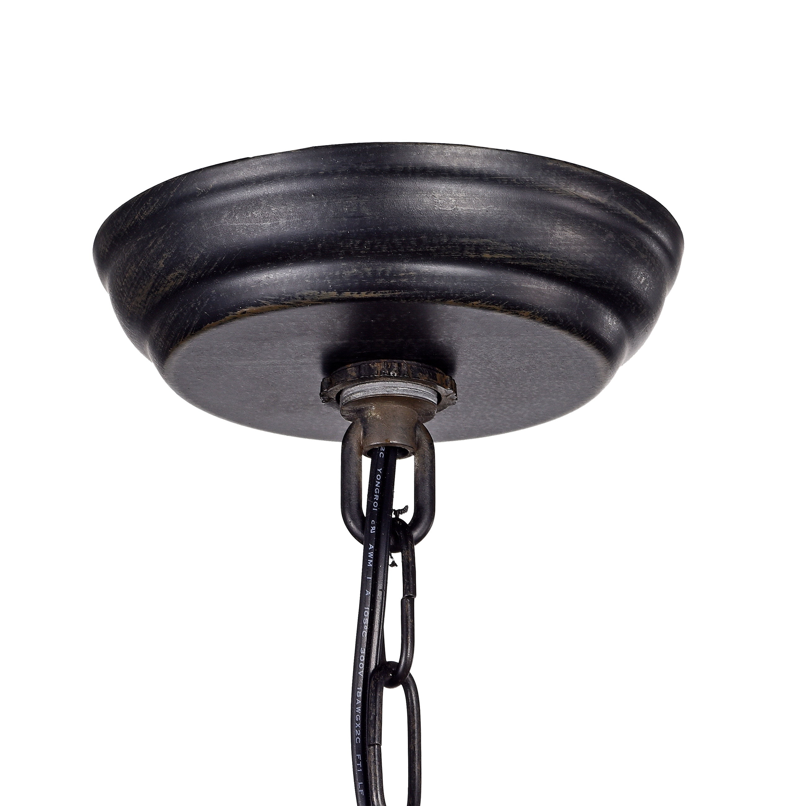 Black Brushed Brown Globe Chandelier with Crystal Accents
