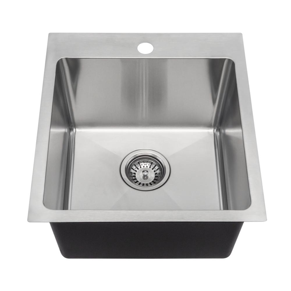 MR Direct Drop-In 16.88-in x 16.88-in Stainless Steel Single Bowl