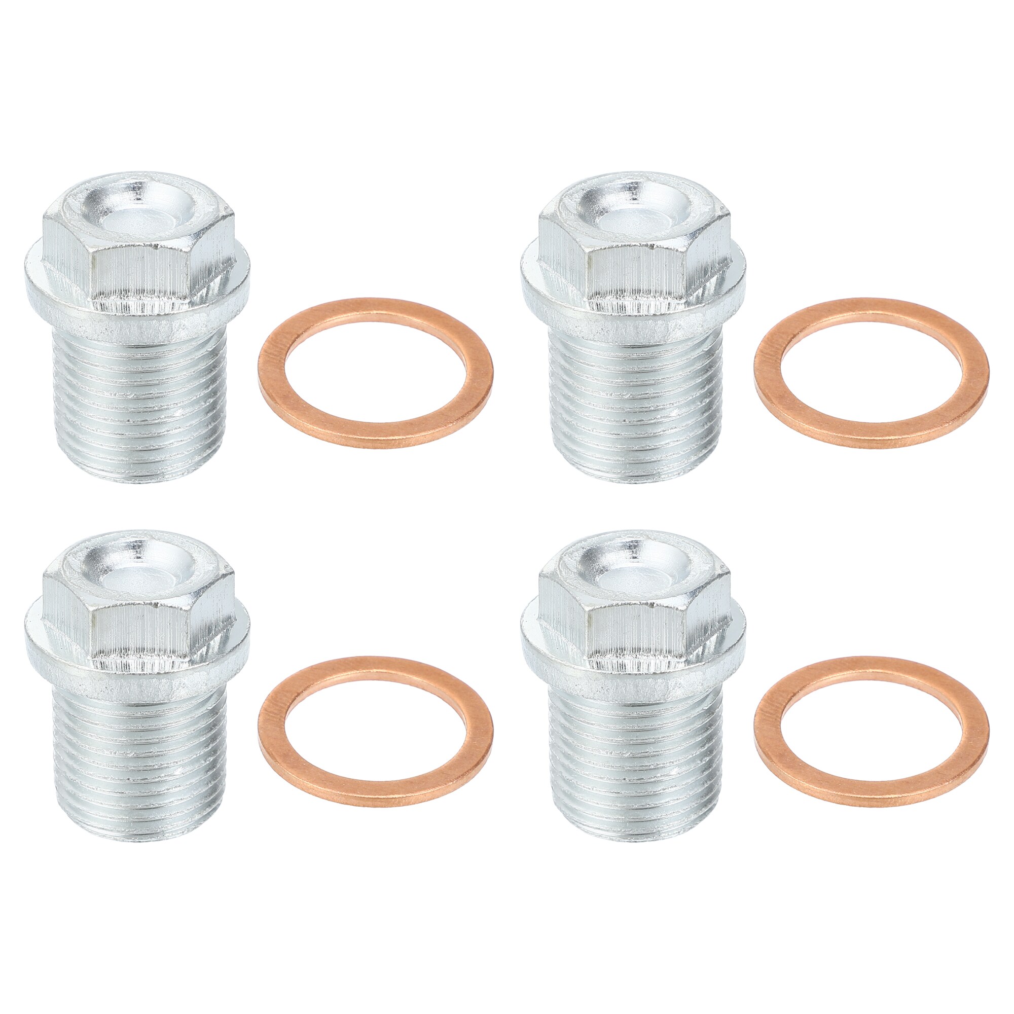 Unique Bargains 4pcs M18x1.5 Steel Engine Oil Drain Plug Screw with Seal Ring for Volvo XC60 XC90 S90 S70 C70 for Ford Focus Silver Tone #S25120203UX2984