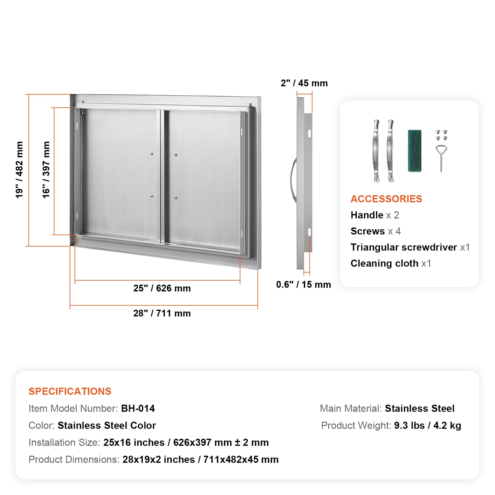 VEVOR SMMBSCJMYS28MXG56V0 Builtin-Grill-Cabinet-Parts - View #10