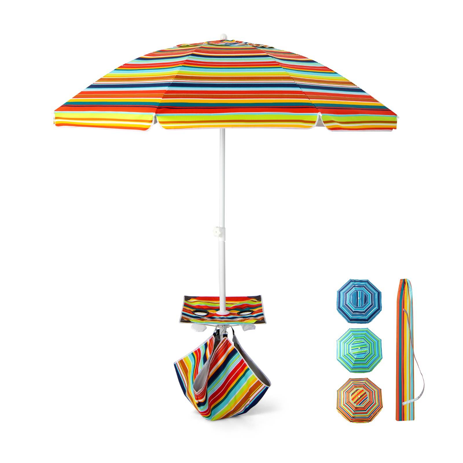 WELLFOR 6.5-Feet Orange Beach Umbrella #GIGPFC-9415BK