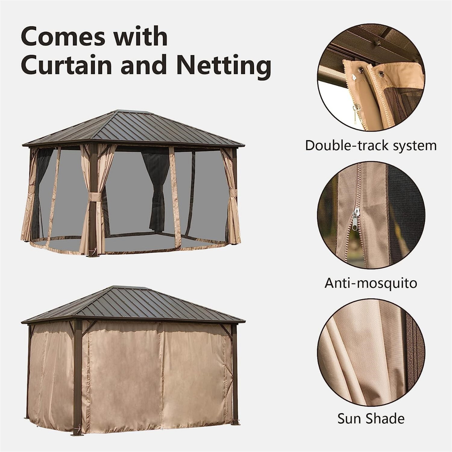 ToolCat PG2-94-PT Wood-Resin-Gazebos - View #3