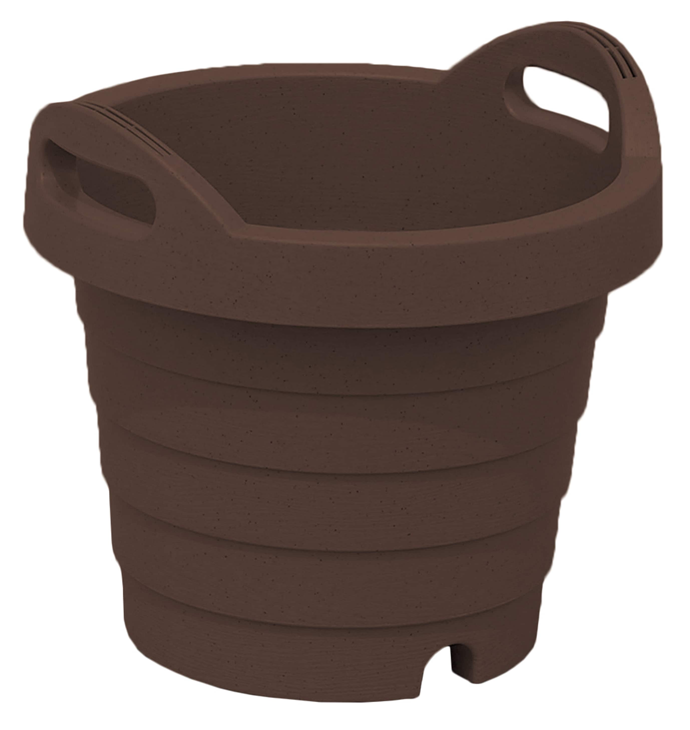 Astage 902571 Round 12.0-in W x 12-in H x 12-in D Brown Plastic Indoor/Outdoor Planter