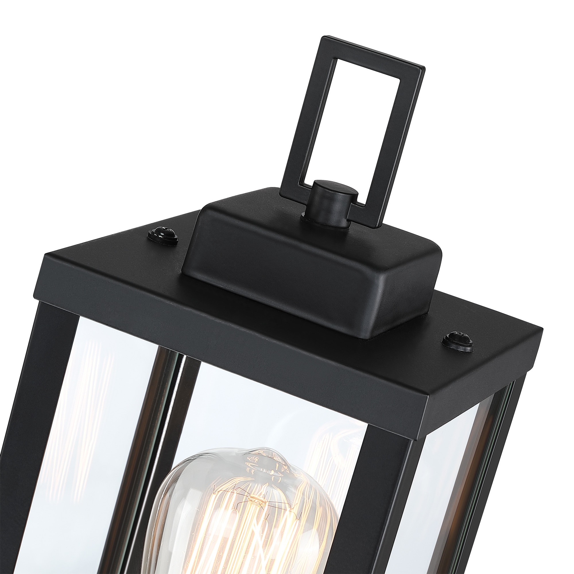 Hukoro 16.5-in Matte Black Modern/Contemporary Outdoor Light Post Lantern