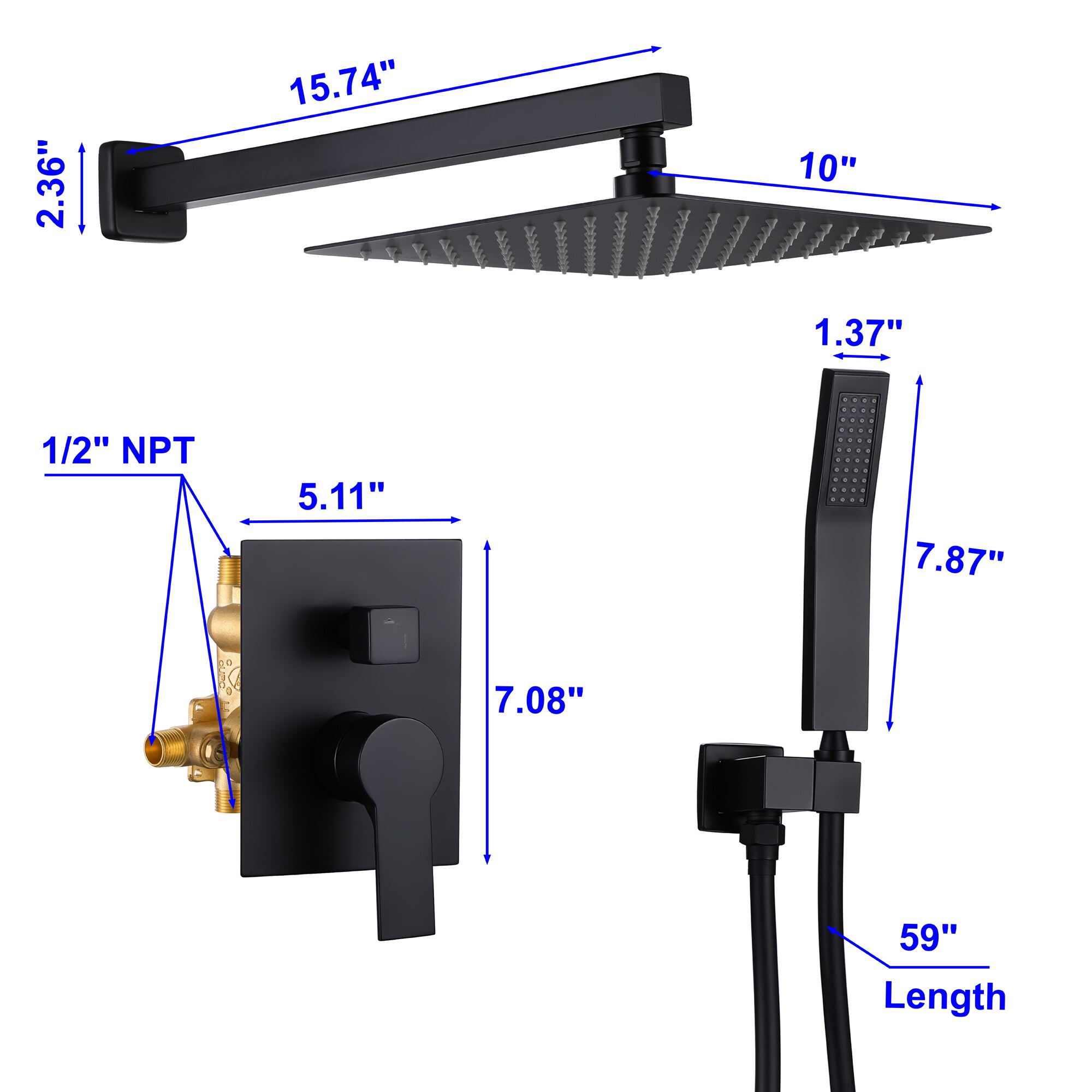 AAZJ NBC-CM70529 Showerhead-Bar-Panels - View #11