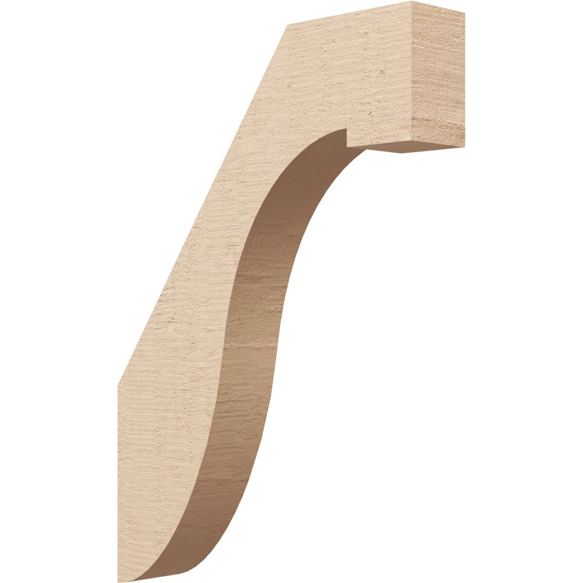 Ekena Millwork BRCUR03X16X22DELRCPR 3-in x 22-in x 16-in Primed Urethane Del Monte Rough Cedar TimberThane Knee Brace