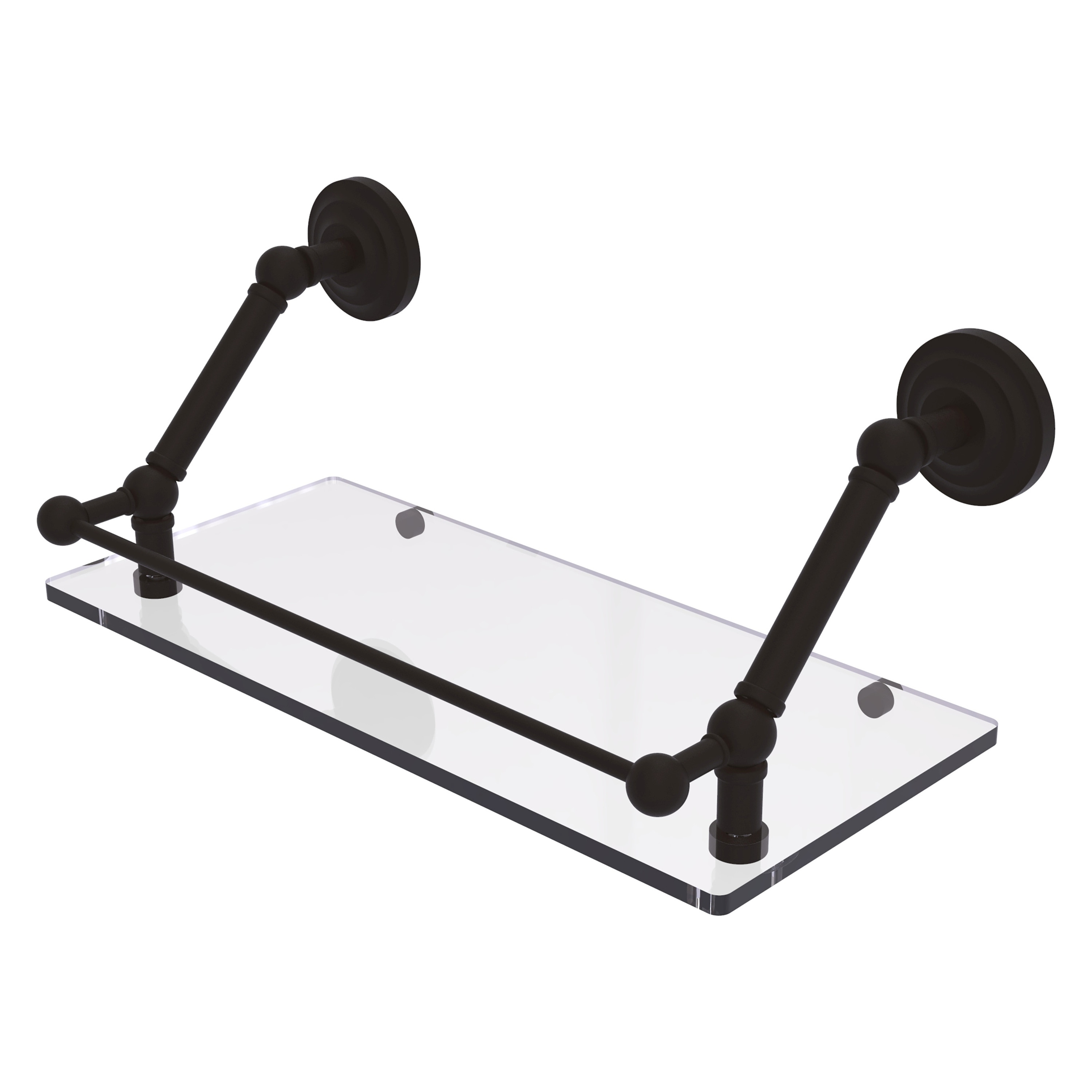 Allied Brass PQN-1-18-GAL-ORB Prestige Que New Oil-rubbed Bronze Wall mount Bathroom Shelf ( 18-in x 8-in x 8-in )