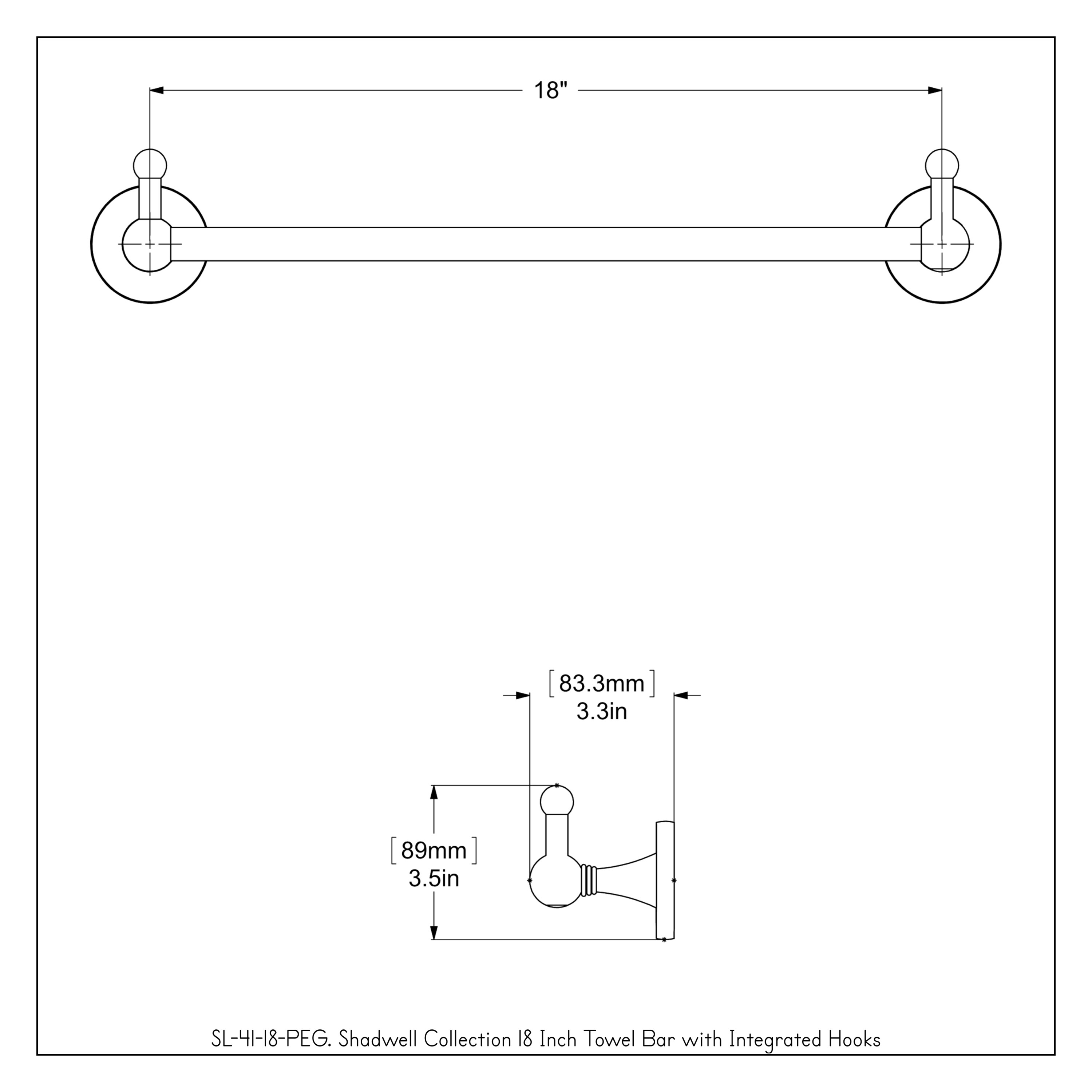 Allied Brass Shadwell Collection 36 in. Towel Bar with Integrated Hooks in  Polished Brass SL-41-36-PEG-PB - The Home Depot