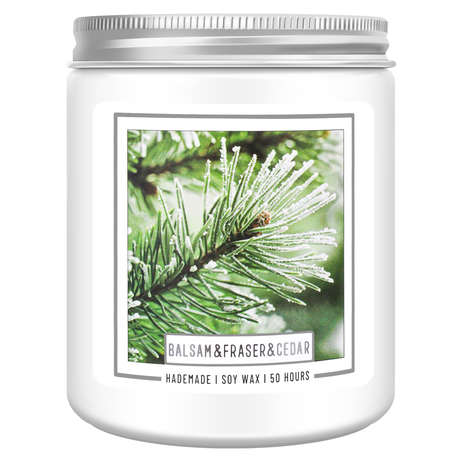 Anqtovp  Balsam Fir Pine Scented Candle Natural Soy Wax Christmas Tree Fragrance 50 Hour Burn Time Holiday Gift for Women Men Home Decor