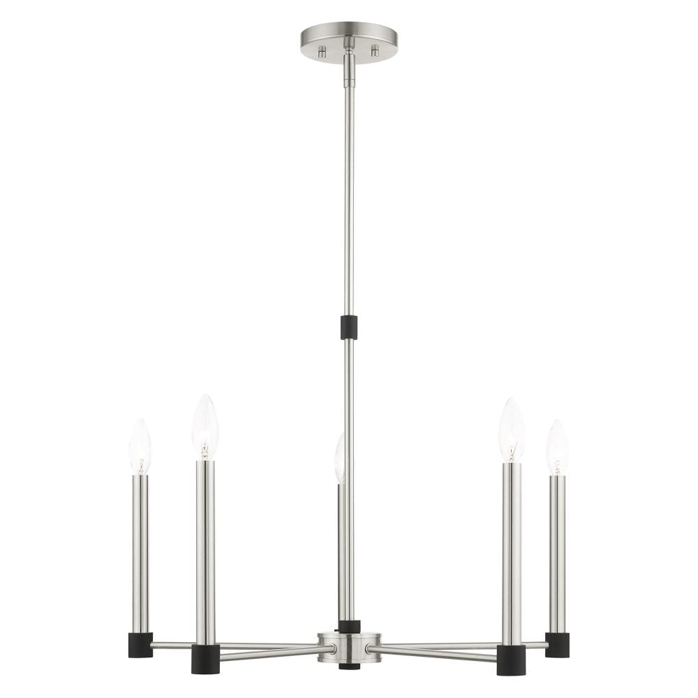 Livex Lighting 46885-91 Karlstad 5 -Light Brushed Nickel Modern/contemporary For Use in Bathrooms, Bedrooms, Dining Rooms, Foyers, Kitchens, Living Rooms Chandelier