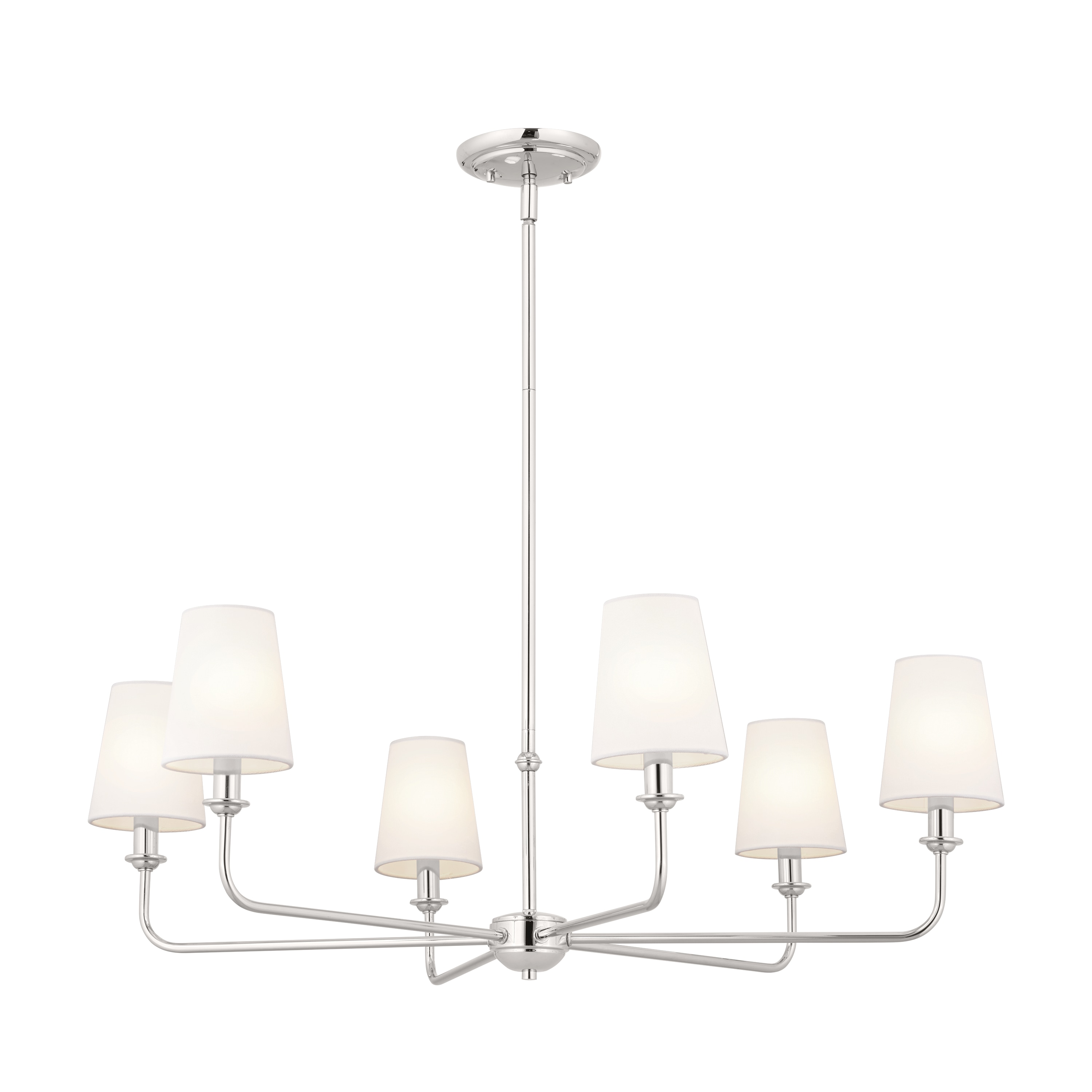 Kichler 52516PN Pallas 6 -Light Nickel Traditional For Use in Bedrooms, Dining Rooms, Foyers, Kitchens, Living Rooms Chandelier