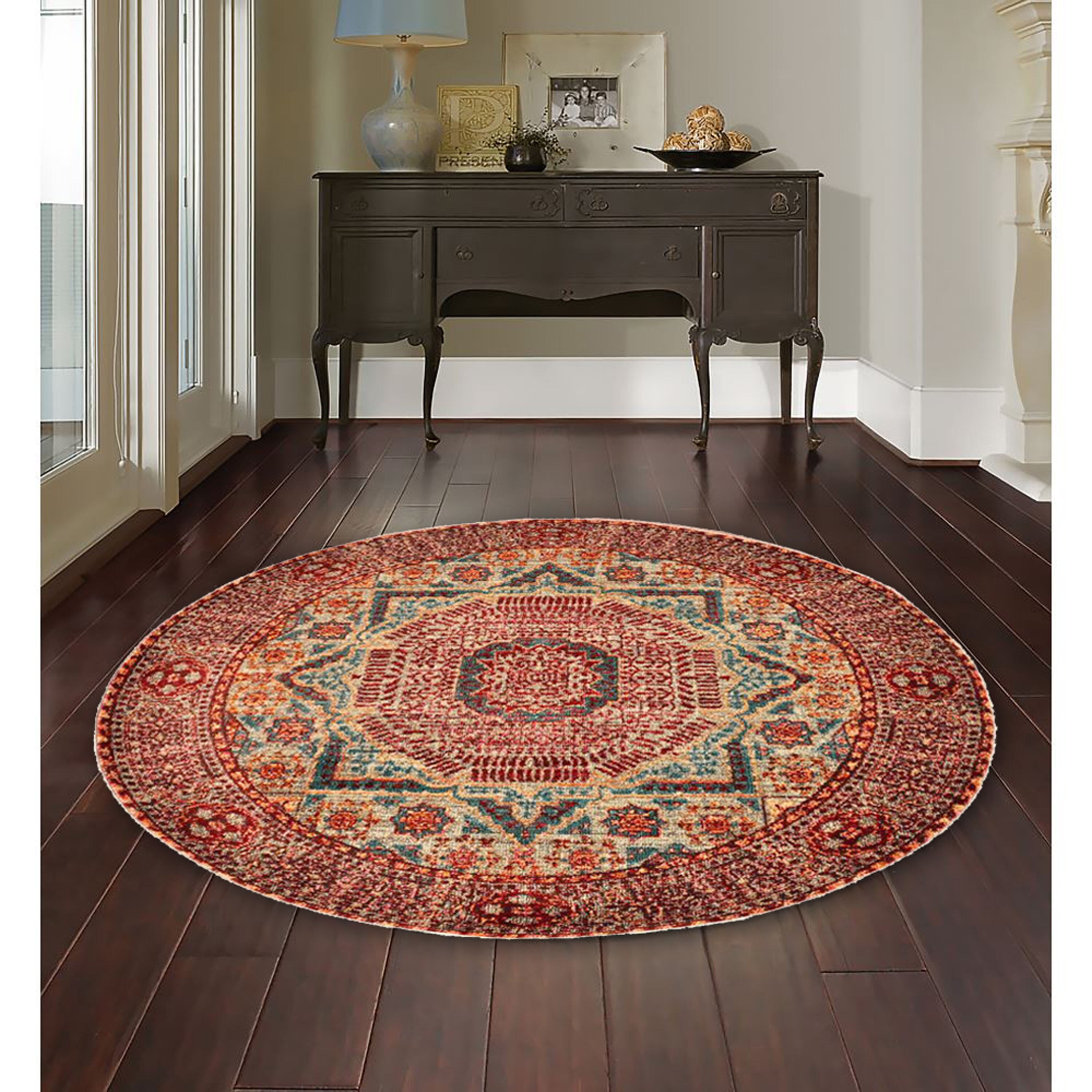 MSRUGS V020A-MLT-CLR-5X5 Vintage 5 X 5 (ft) Multiple Colors/Finishes Round Indoor Medallion Vintage Area Rug