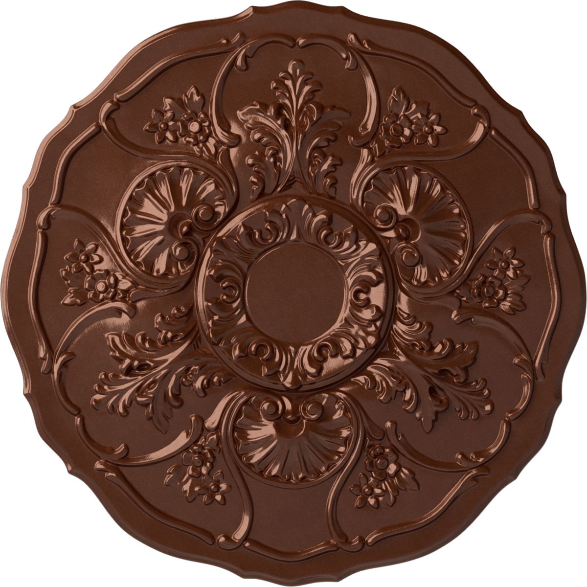 Ekena Millwork CM22CNCPS Cornelia 22.5-in W x 22.5-in L Painted Copper Penny Polyurethane Whole Ceiling Medallion