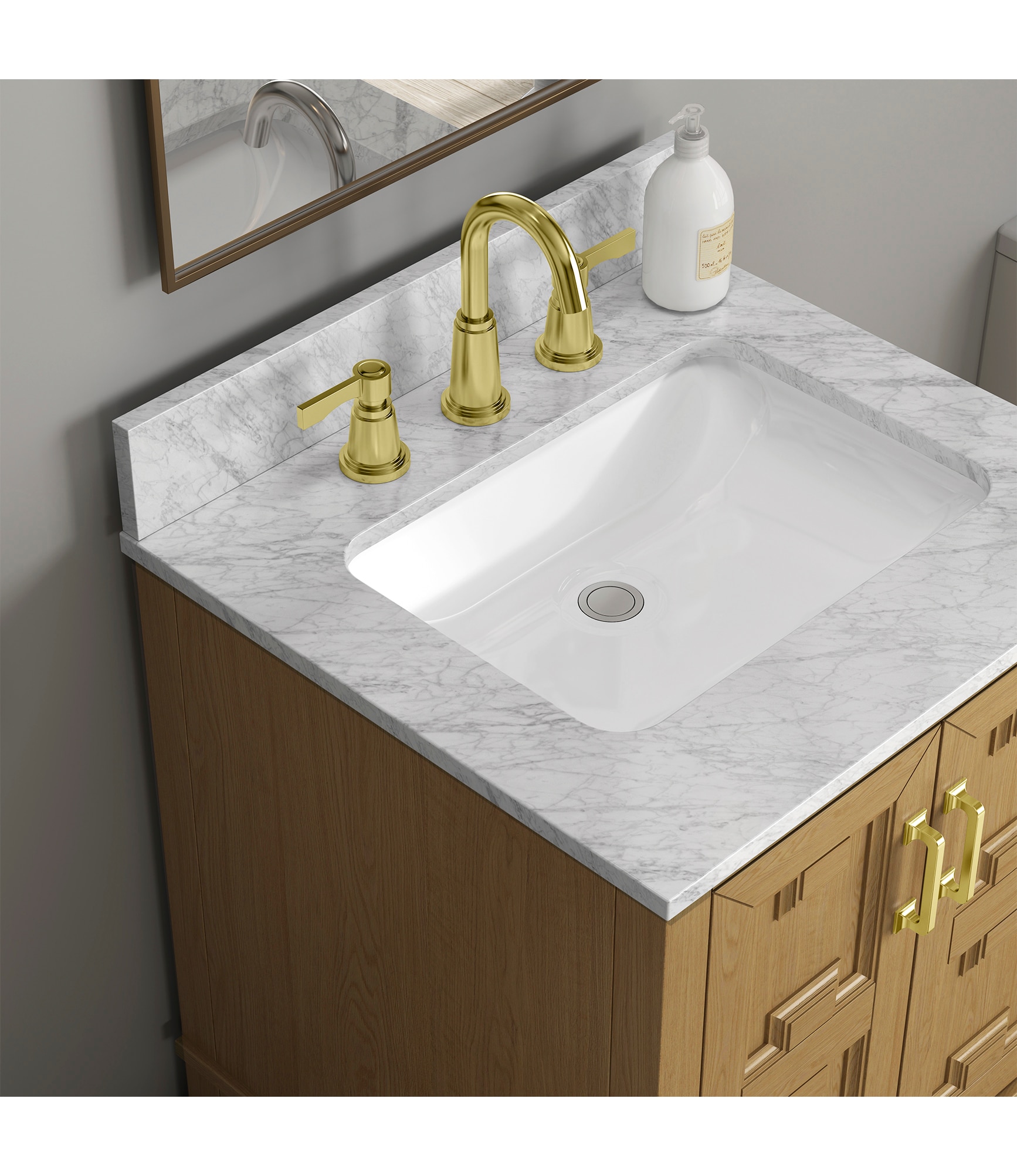 allen + roth Haines 24-in Sand Undermount Single Sink Bathroom Vanity ...