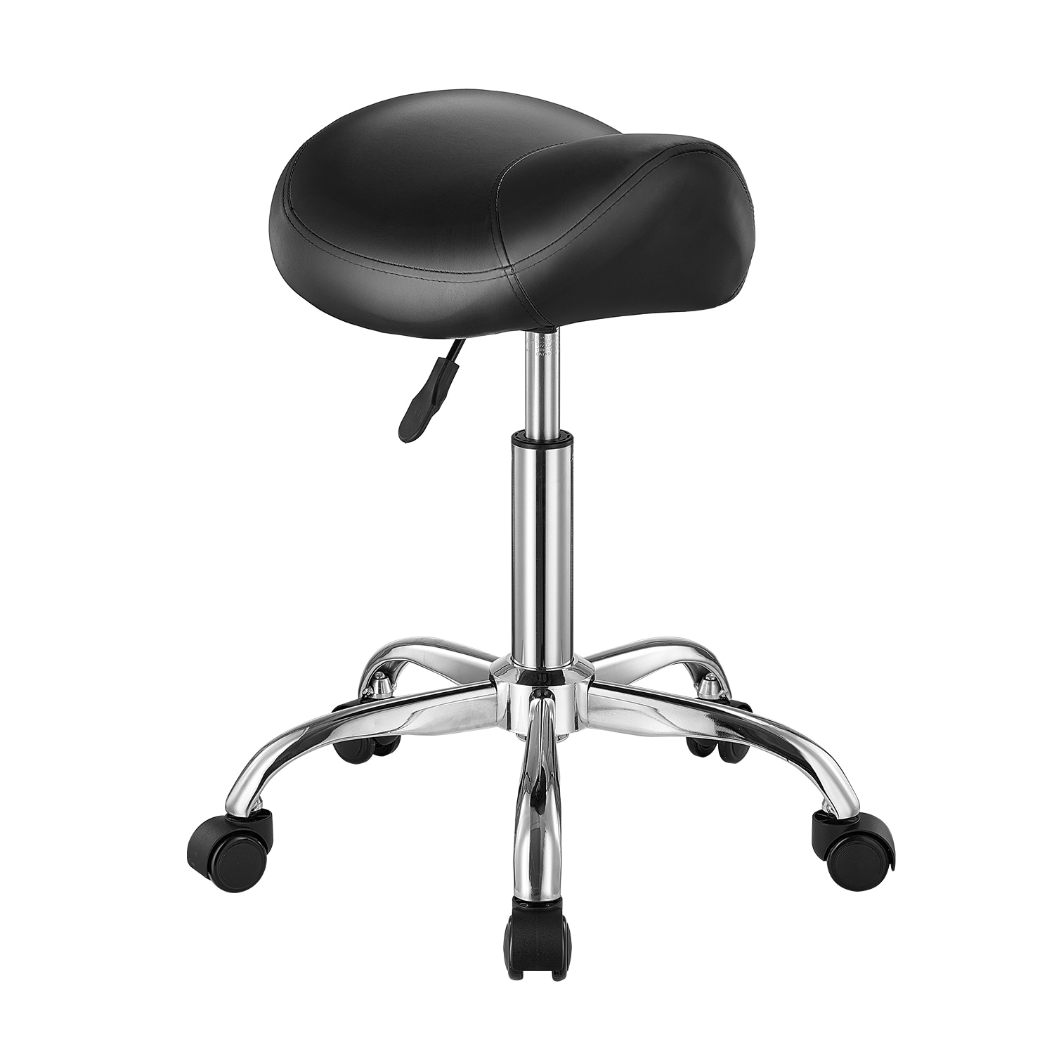 VEVOR - Saddle Stool with Wheels 450 LBS Weight Capacity Ergonomic Rolling Stool Height Adjusta...