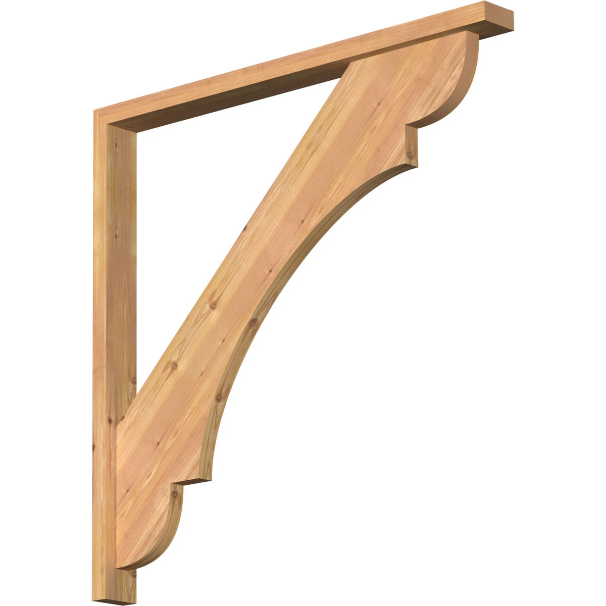 Ekena Millwork 1463533 Olympic Block Smooth Bracket with Offset Brace 3-1/2-in x 40-in x 40-in Western red cedar Brown Wood Standard bracket