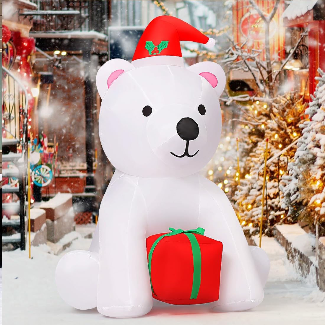 Goosh 5 Ft Lighted Bear Christmas Inflatable Dj Sd 27422 At