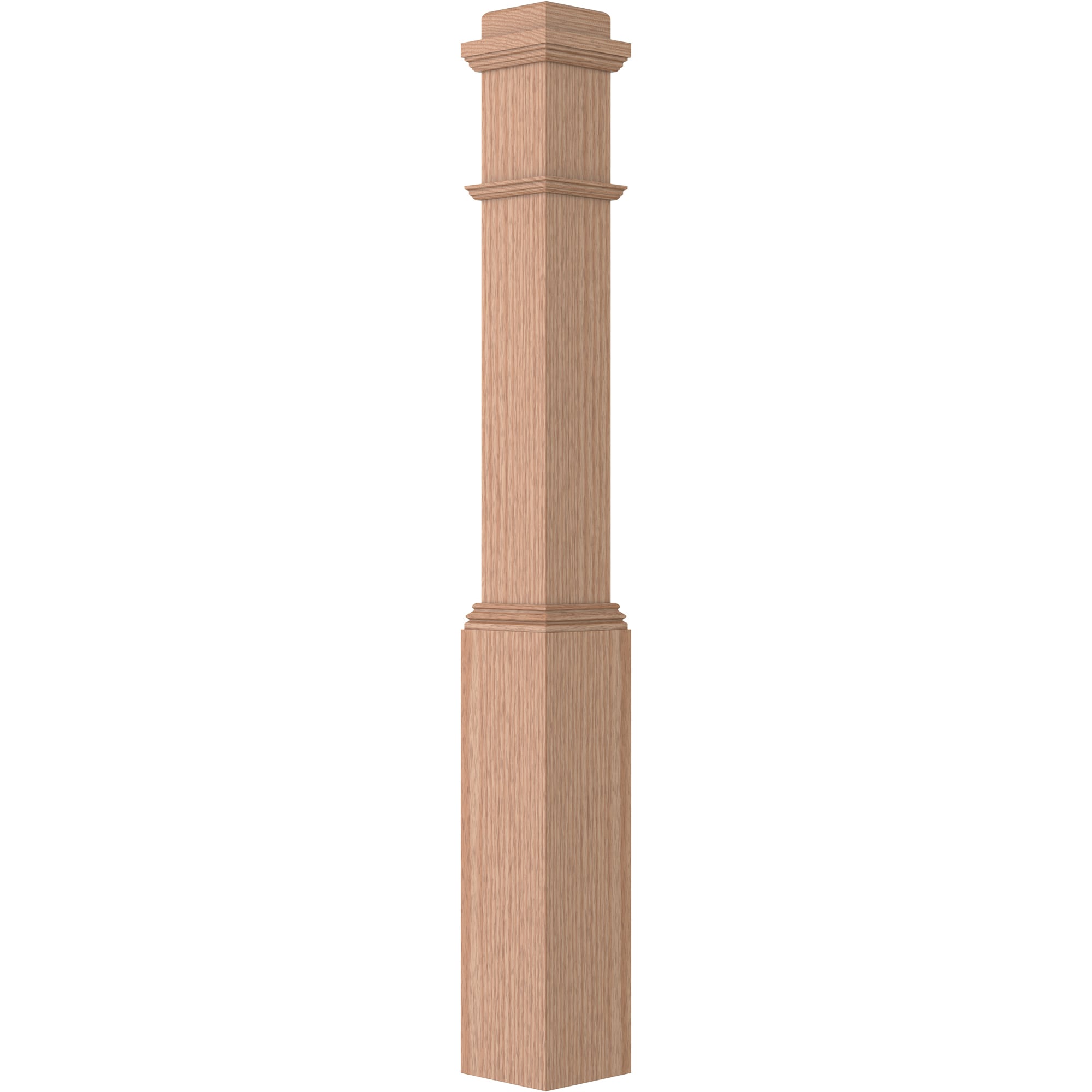 L.J. Smith Stair Systems LJ-4091-O Heirloom 6.25-in x 55-in Unfinished Red oak Universal Stair Newel Post